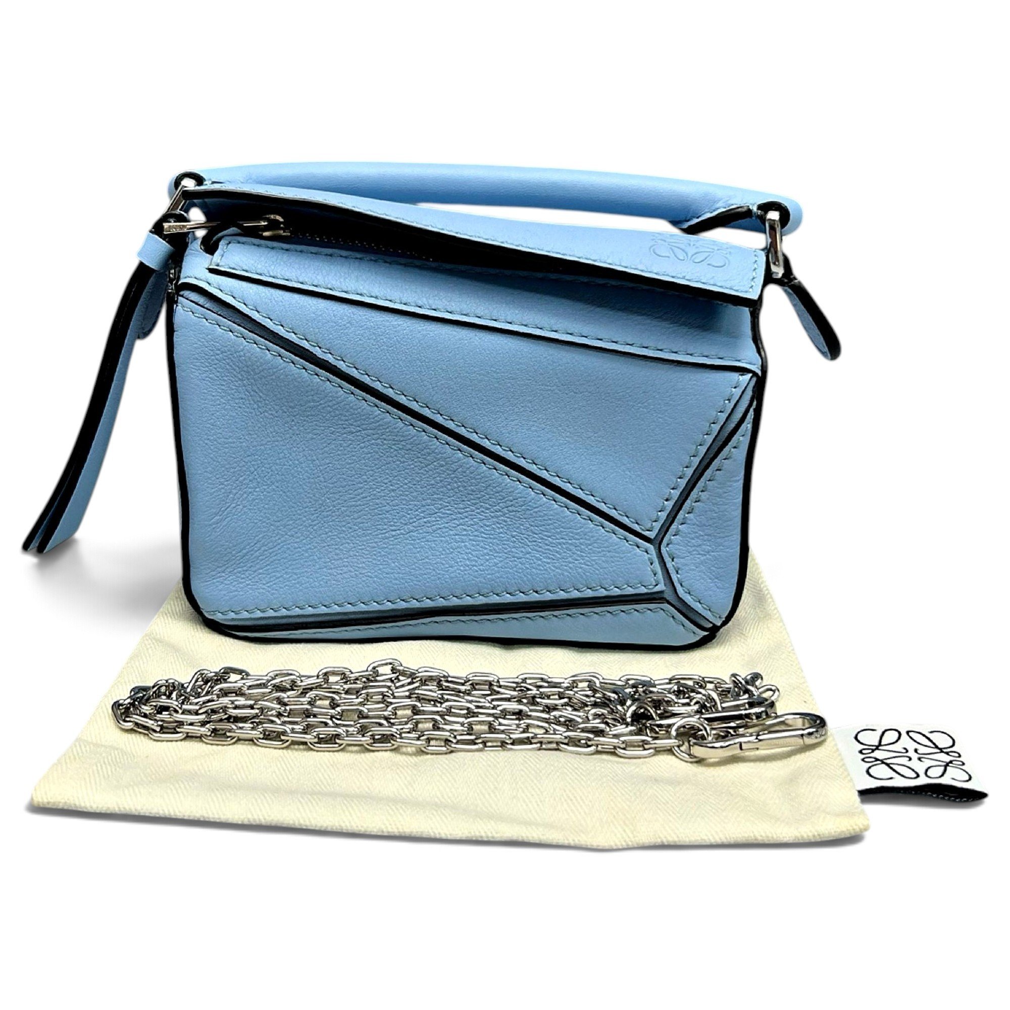 Puzzle leather handbag