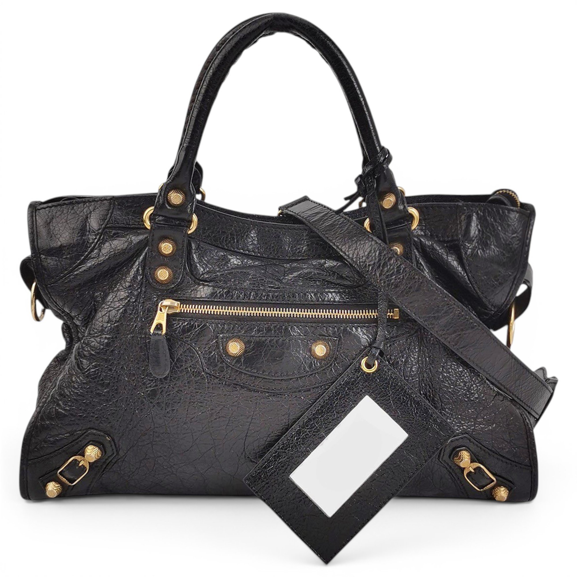 City leather handbag