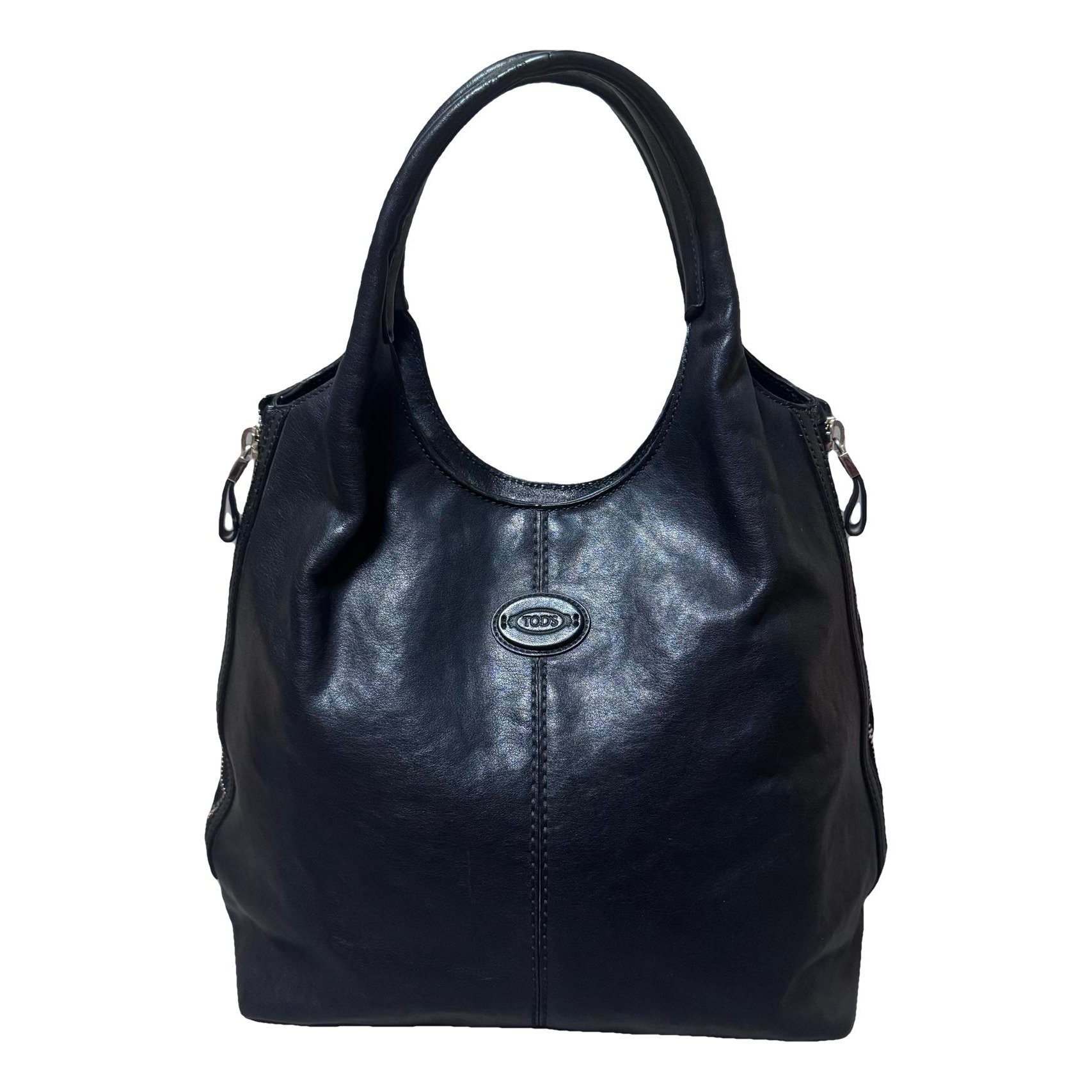 Shopping Media leather handbag