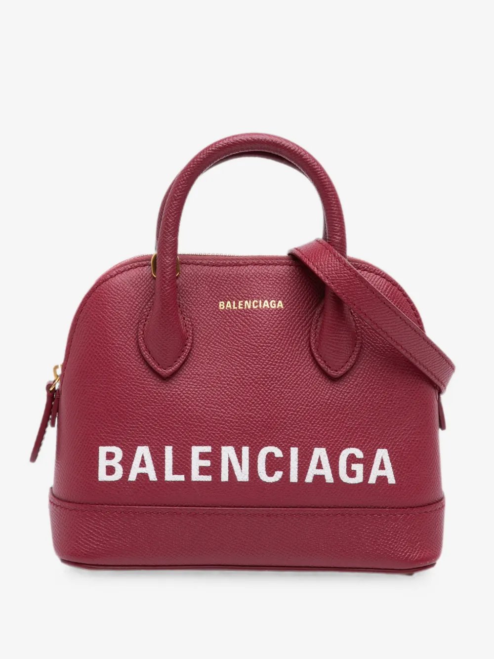 2018 Grained Calfskin Logo Ville Top Handle Bag XXS satchel