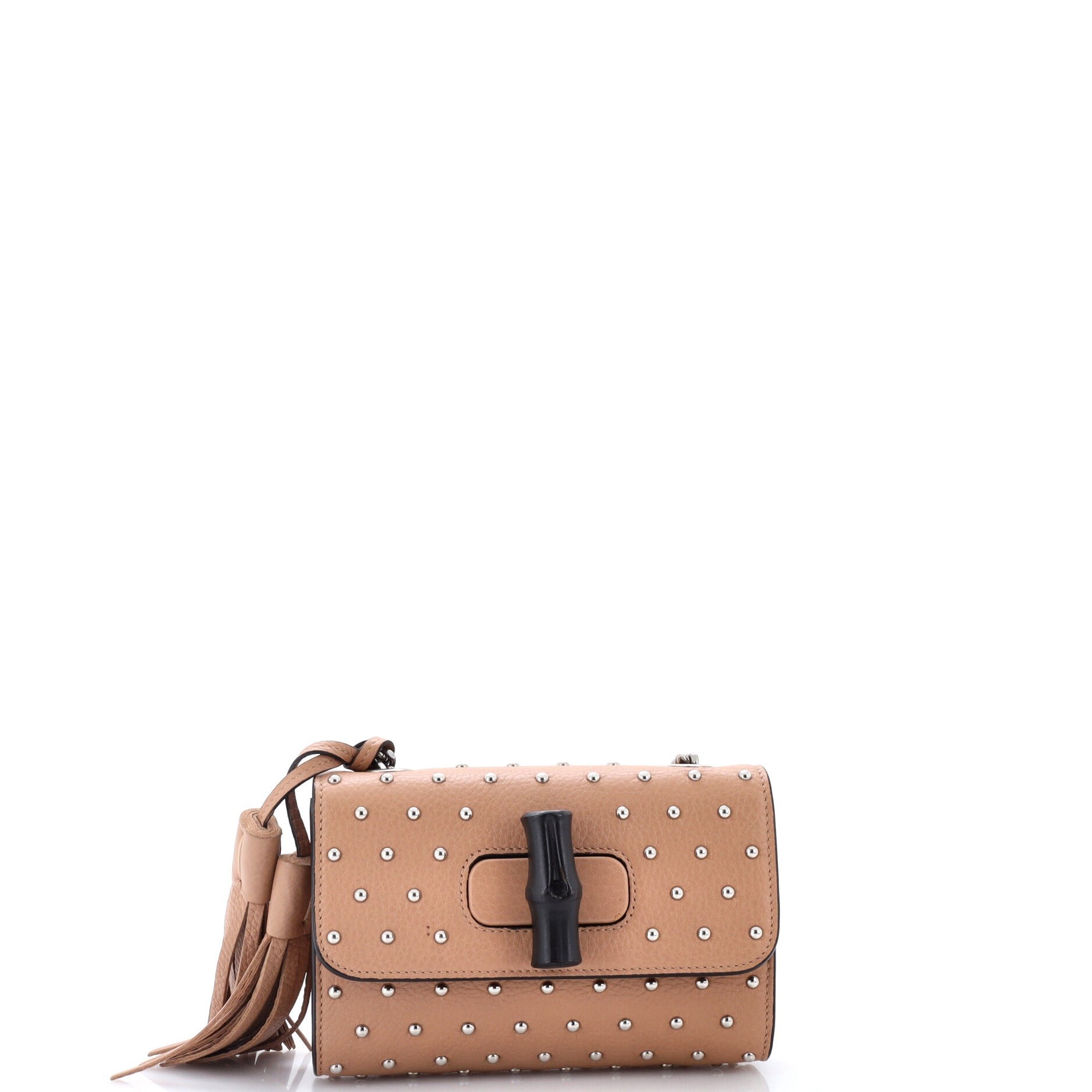 Miss Bamboo Shoulder Bag Studded Leather Small