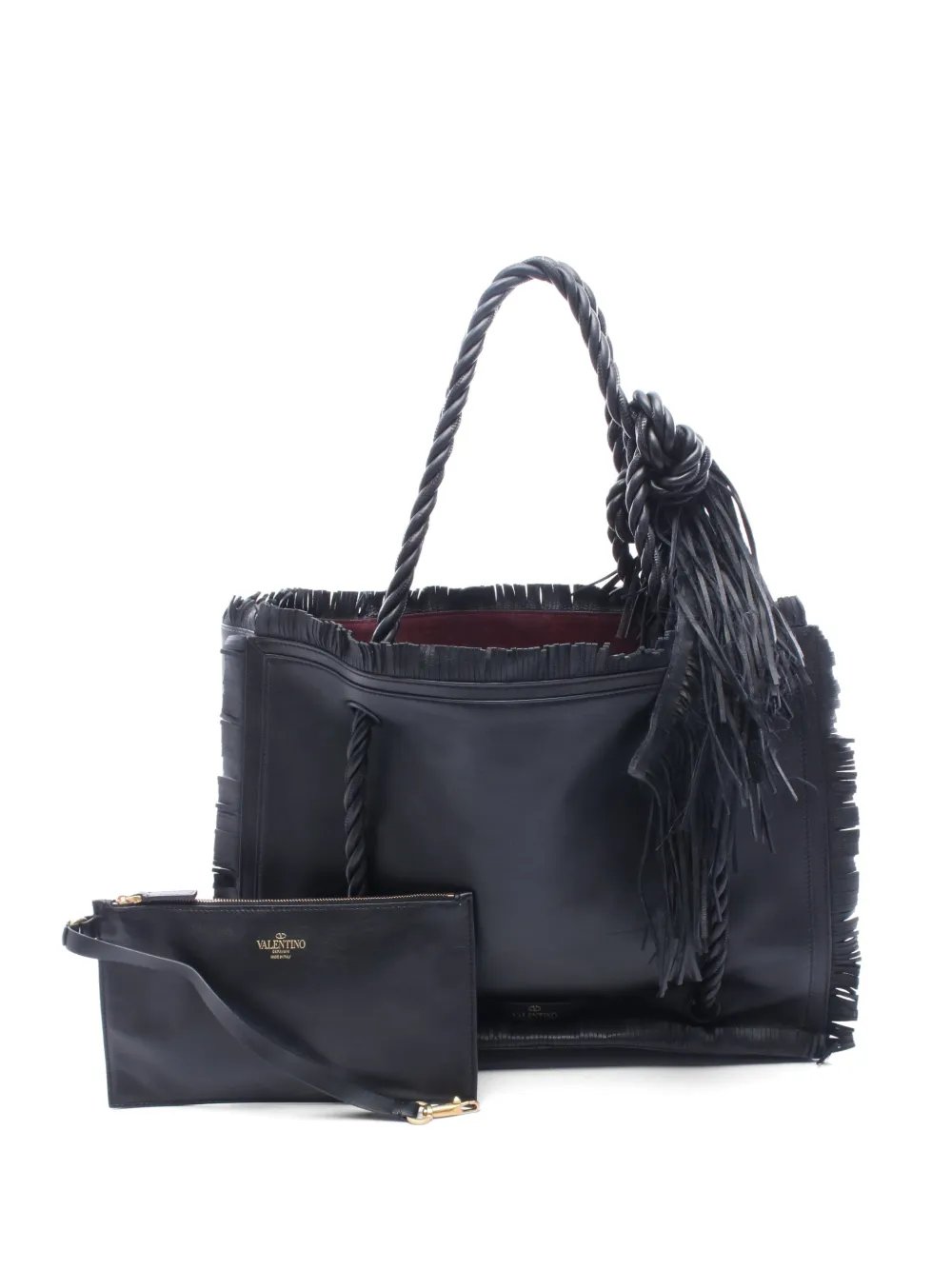 2000s fringe leather shoulder bag
