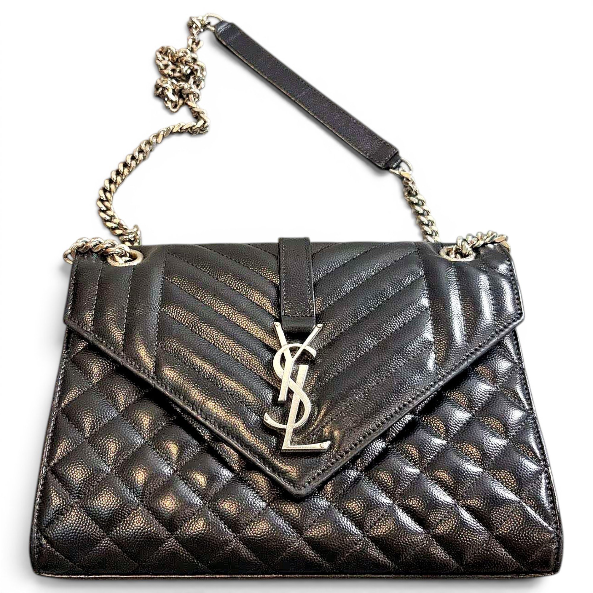 Envelope leather handbag