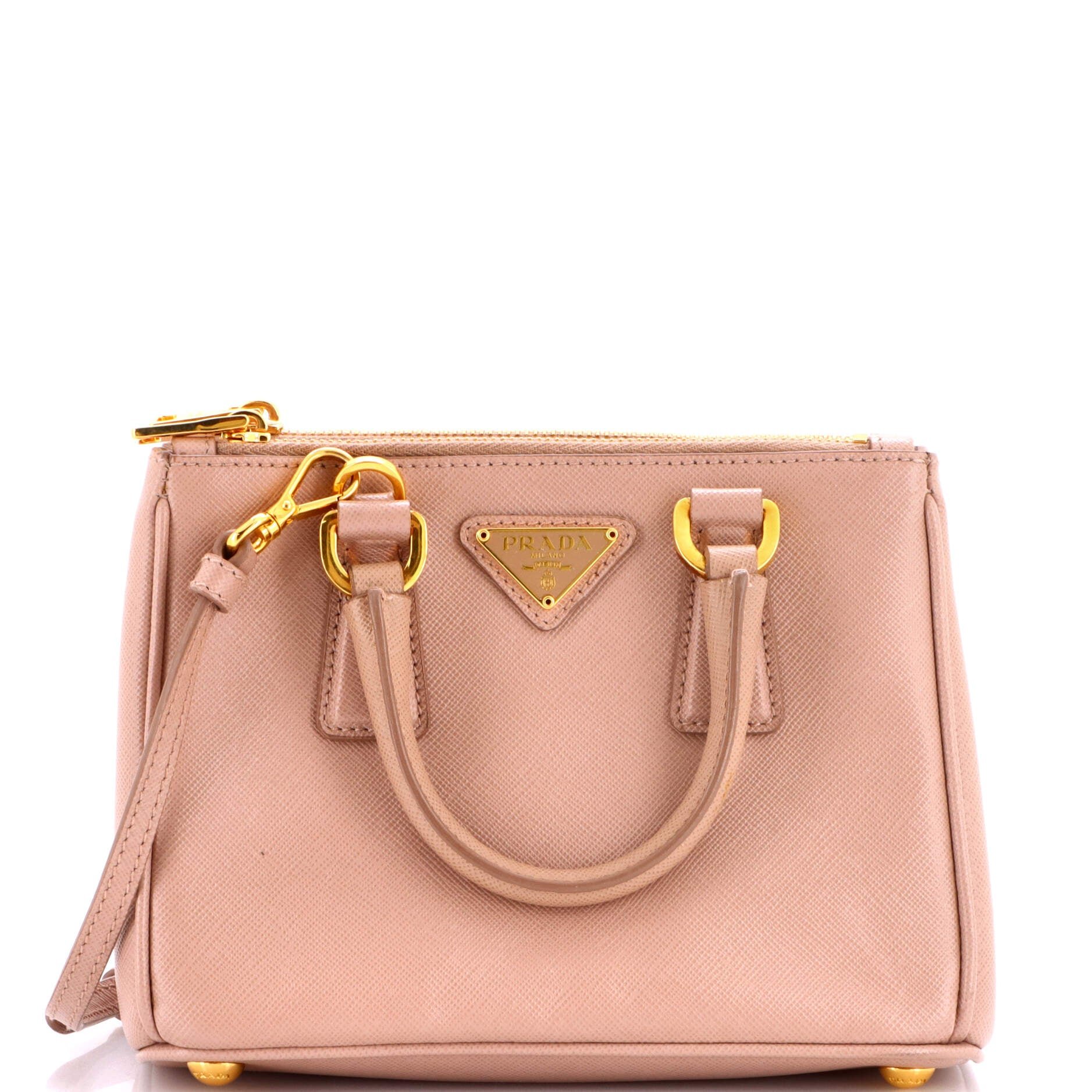 Prada Galleria Double Zip Tote Saffiano Leather Mini