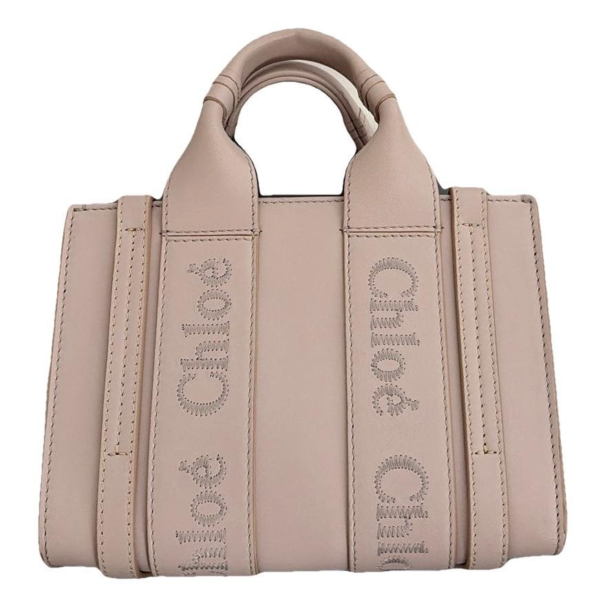 Woody leather tote