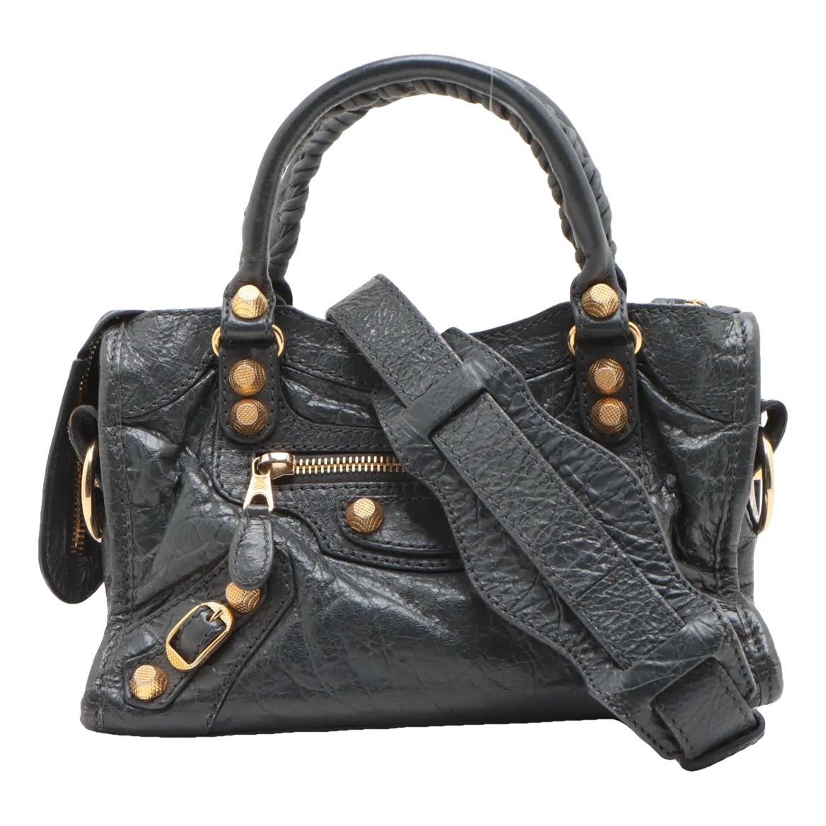 City leather handbag