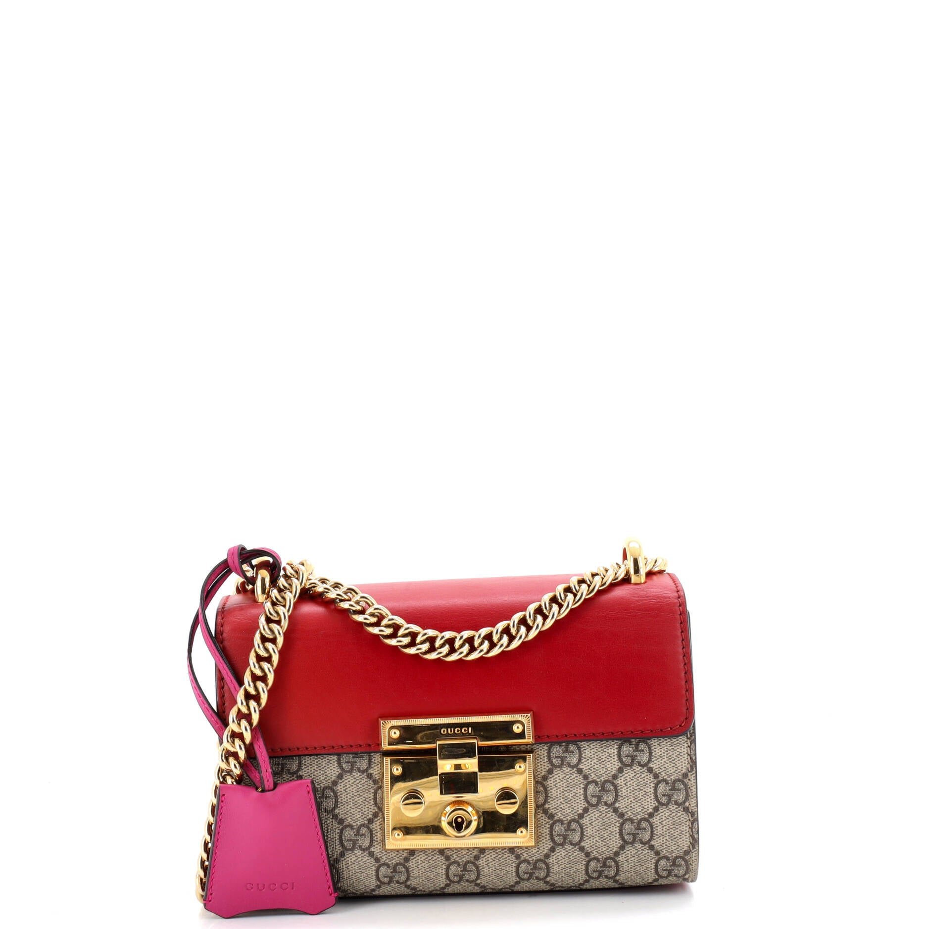 Gucci Padlock Shoulder Bag GG Coated Canvas and Leather Small