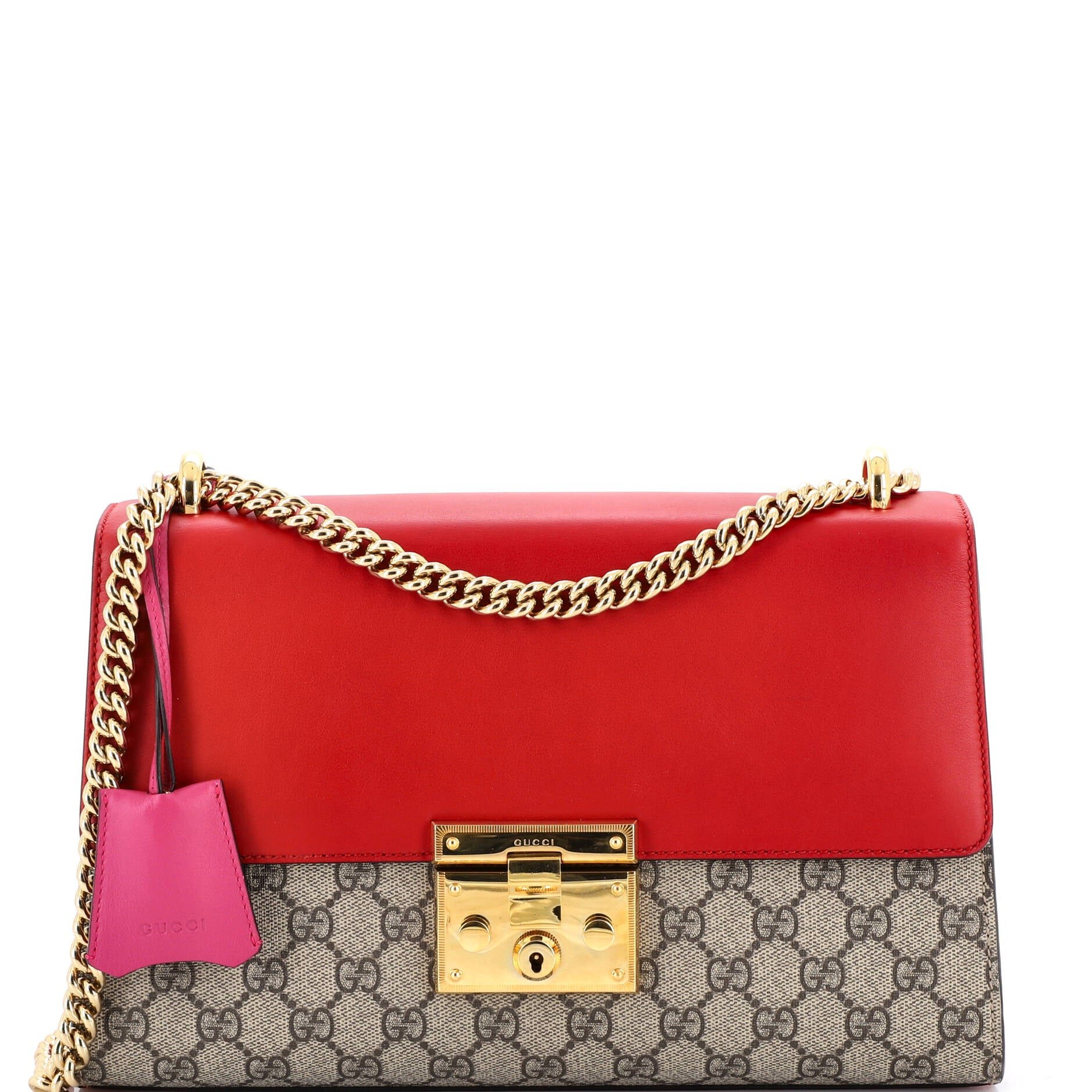 Gucci Padlock Shoulder Bag GG Coated Canvas and Leather Medium