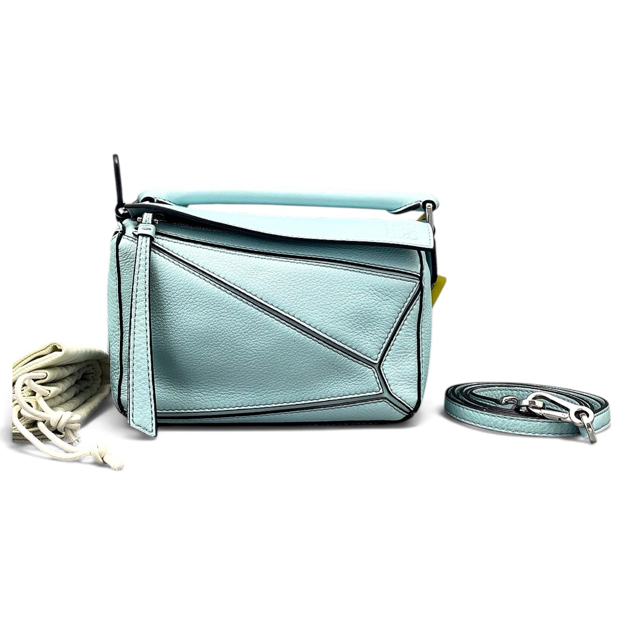 Puzzle leather handbag
