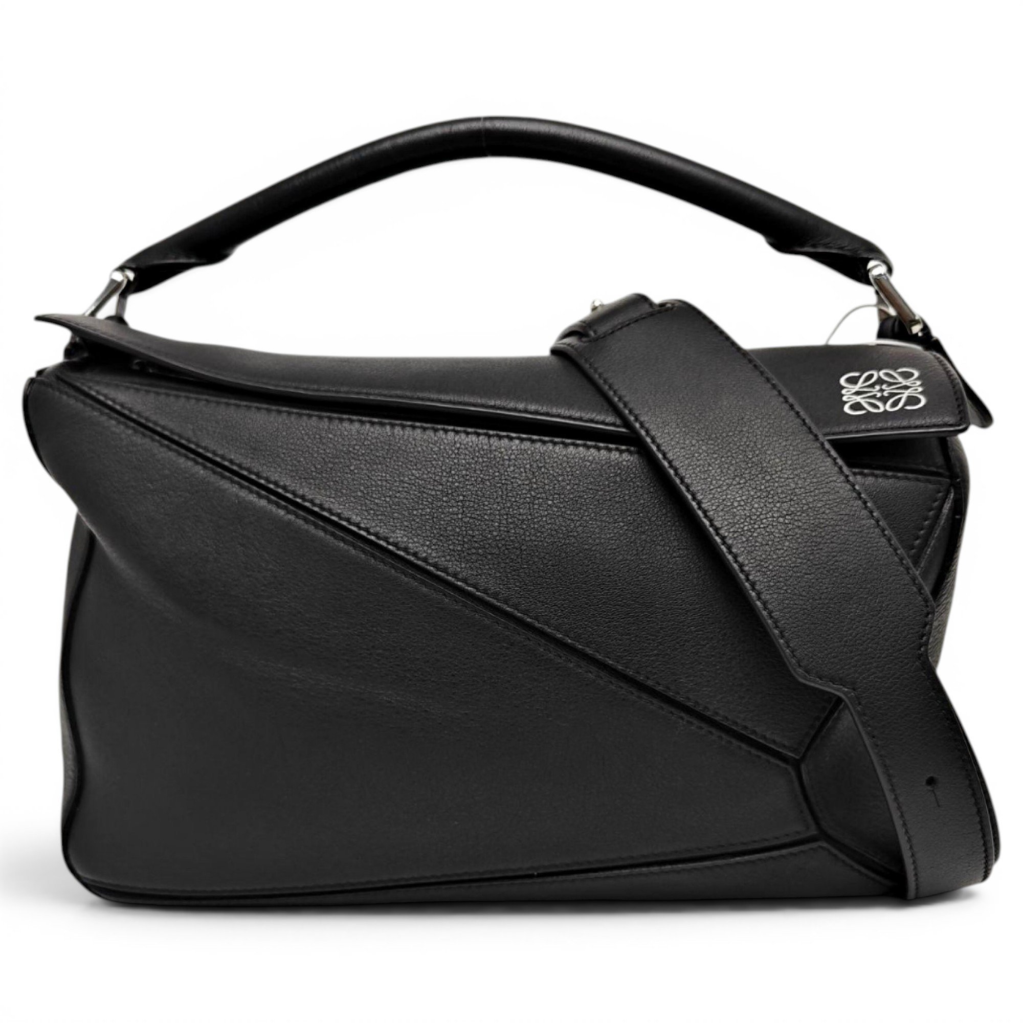 Puzzle leather handbag