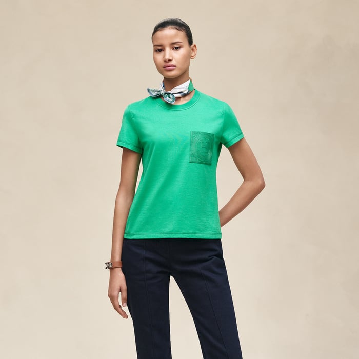 Vert Mélisse Embroidered Pocket T-shirt