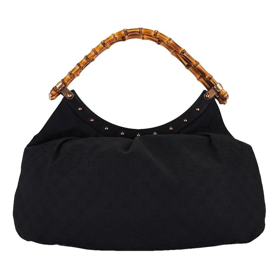 Gucci Vintage Bamboo Hobo cloth handbag