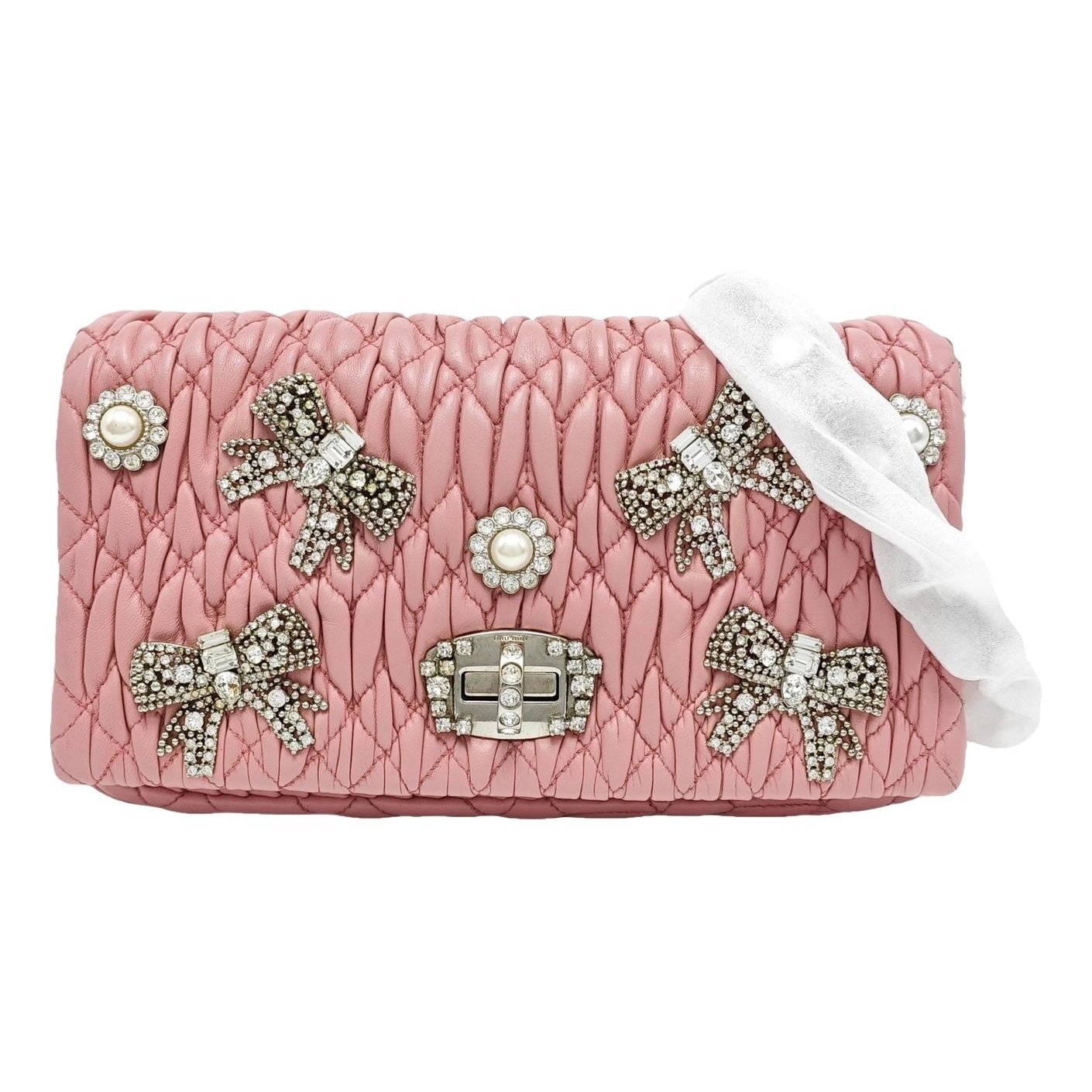 Miu Crystal leather handbag