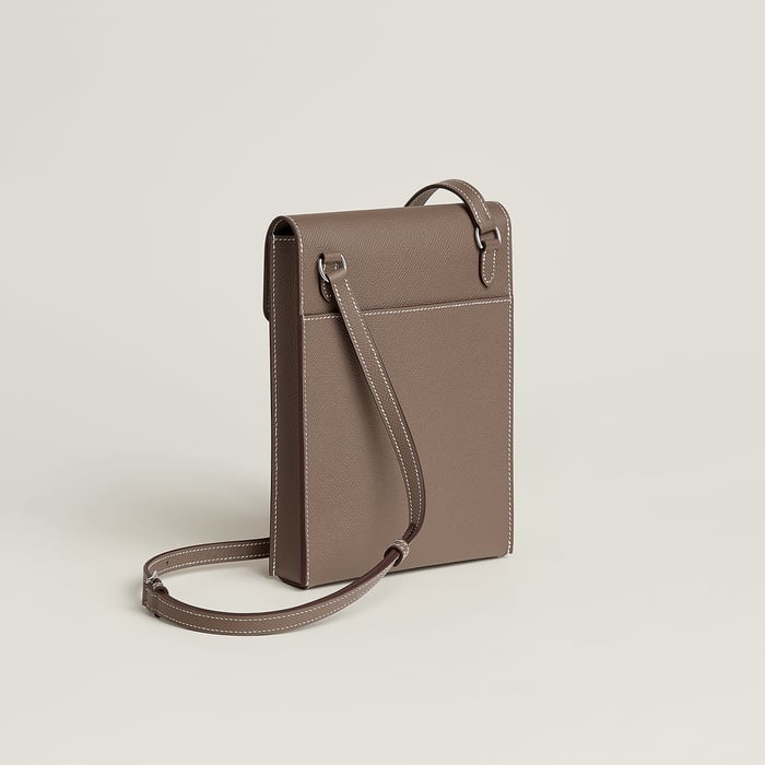 Étoupe Hermèsnap Vertical to Go Pouch
