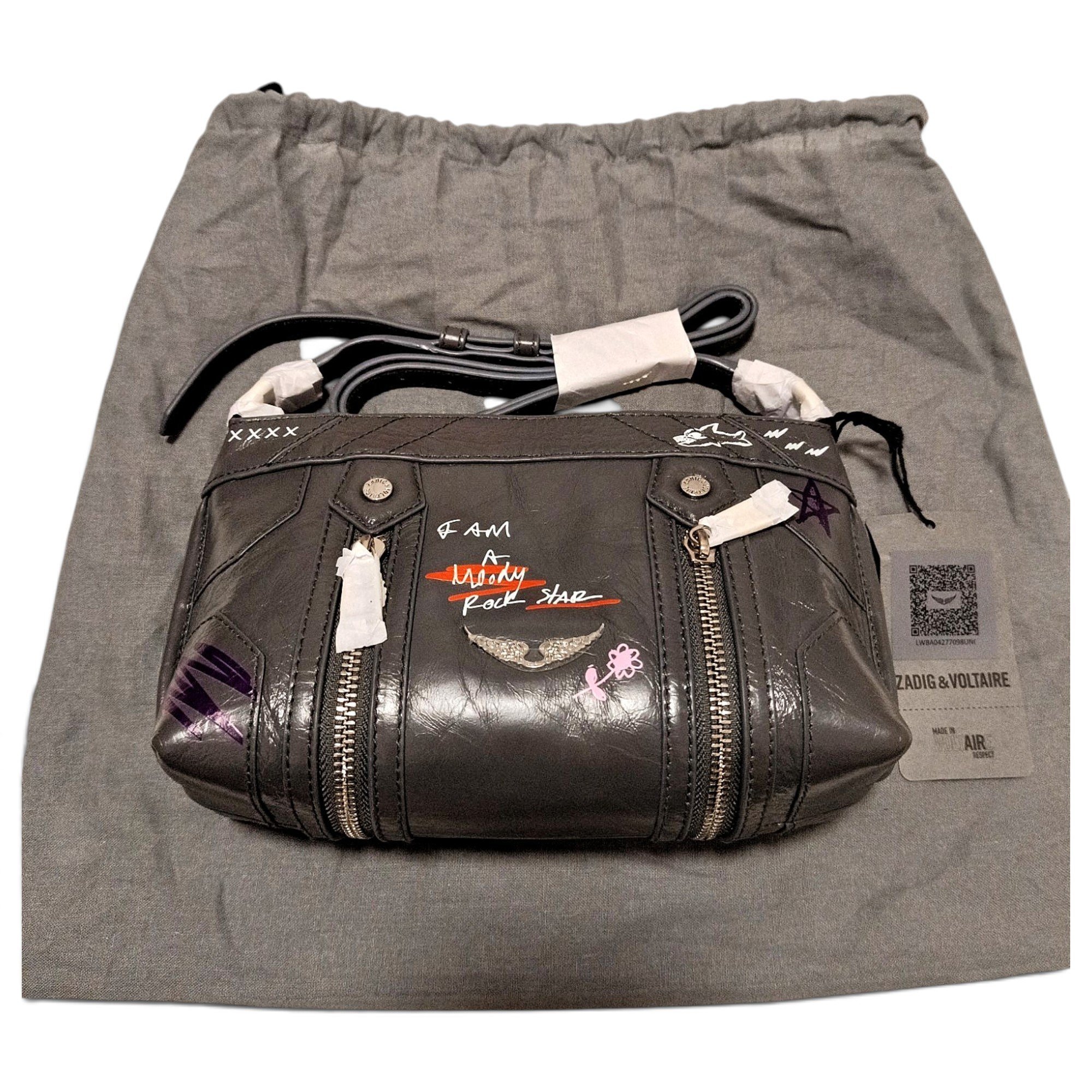 Rock leather crossbody bag