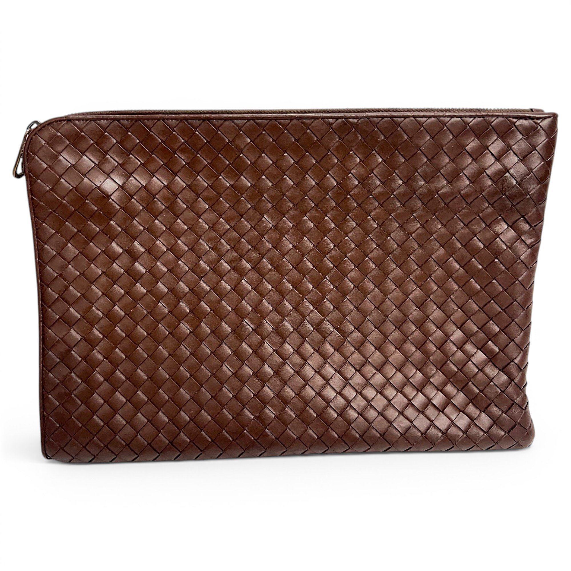 Leather clutch bag