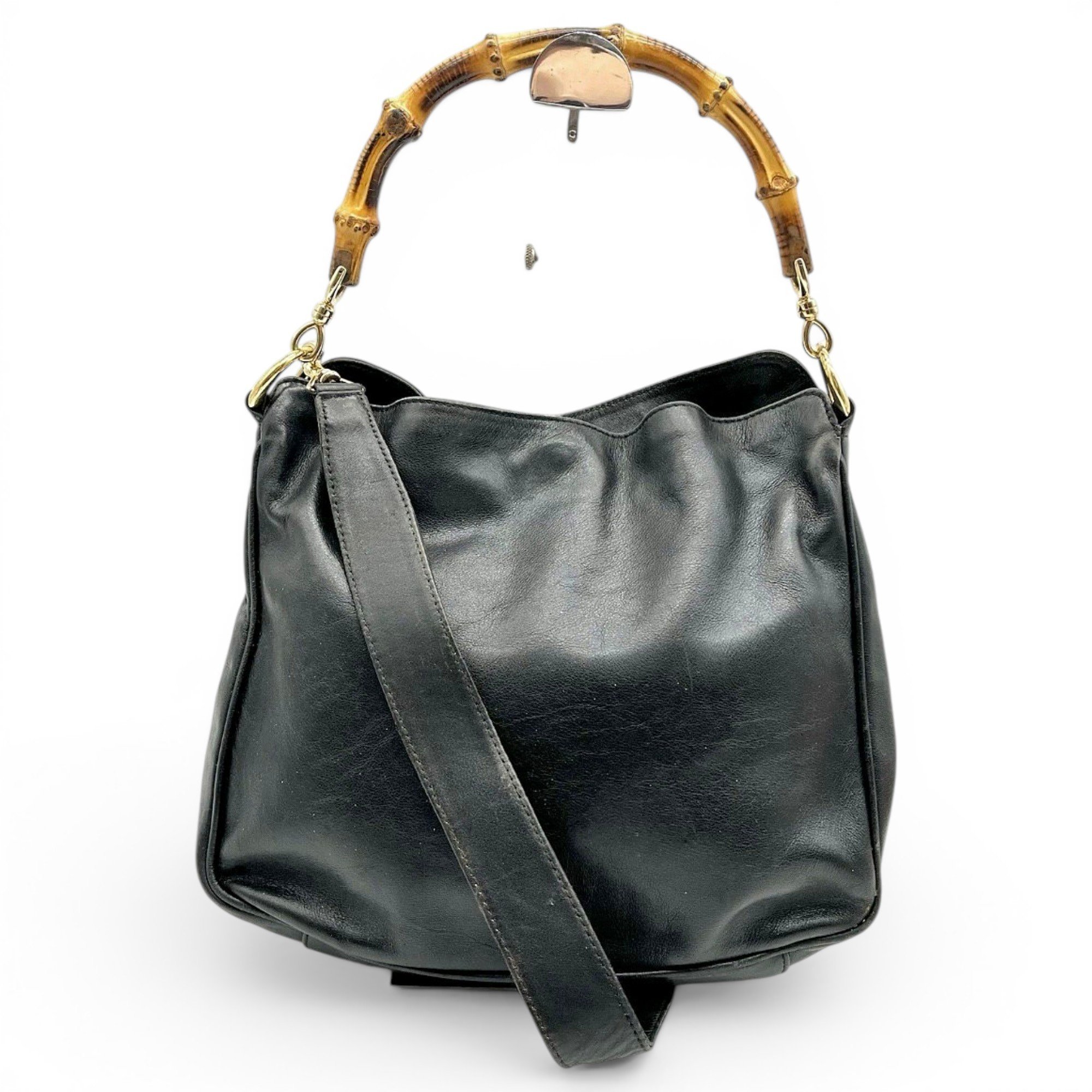 Bamboo Top Handle leather handbag