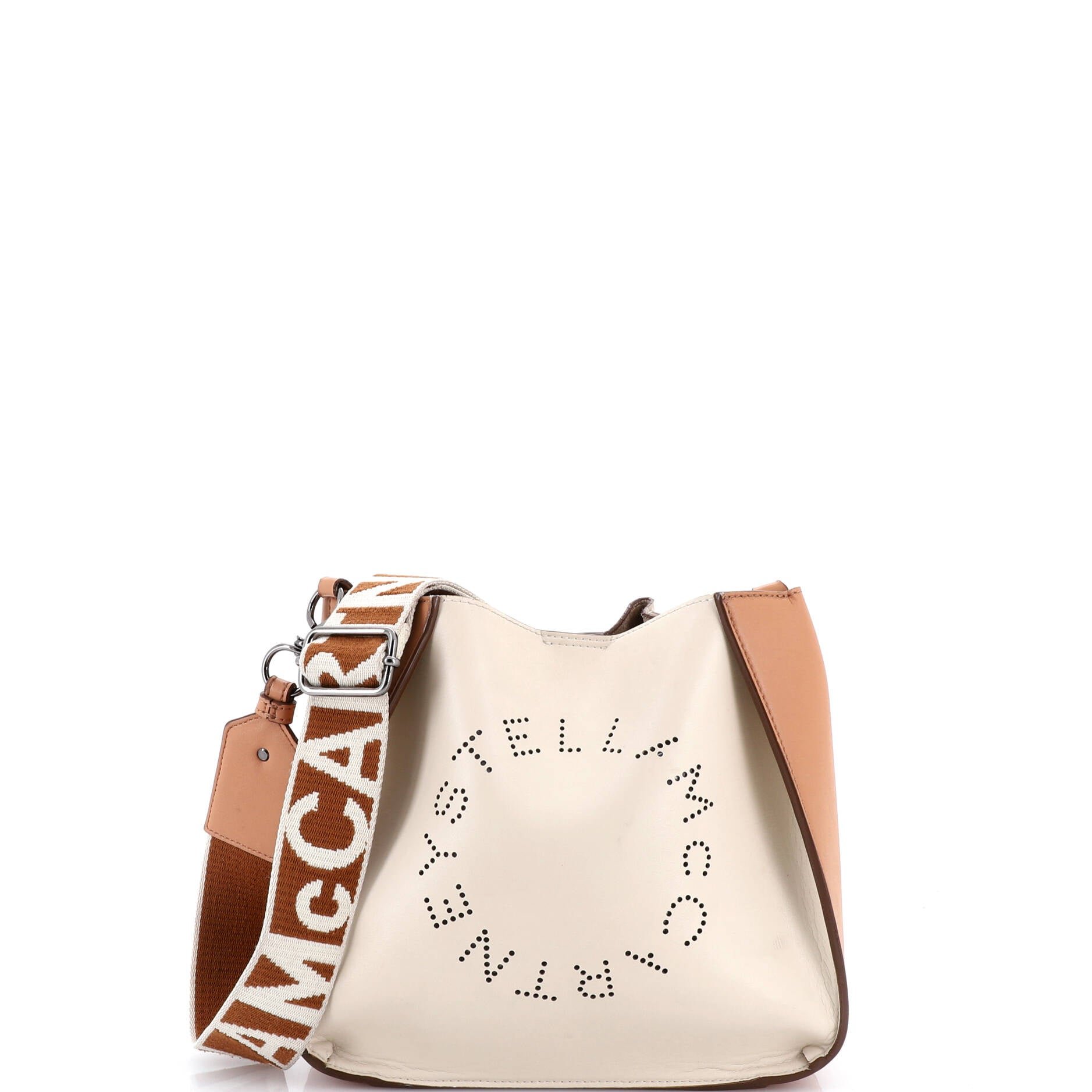 Stella McCartney Logo Crossbody Bag Perforated Faux Leather Mini