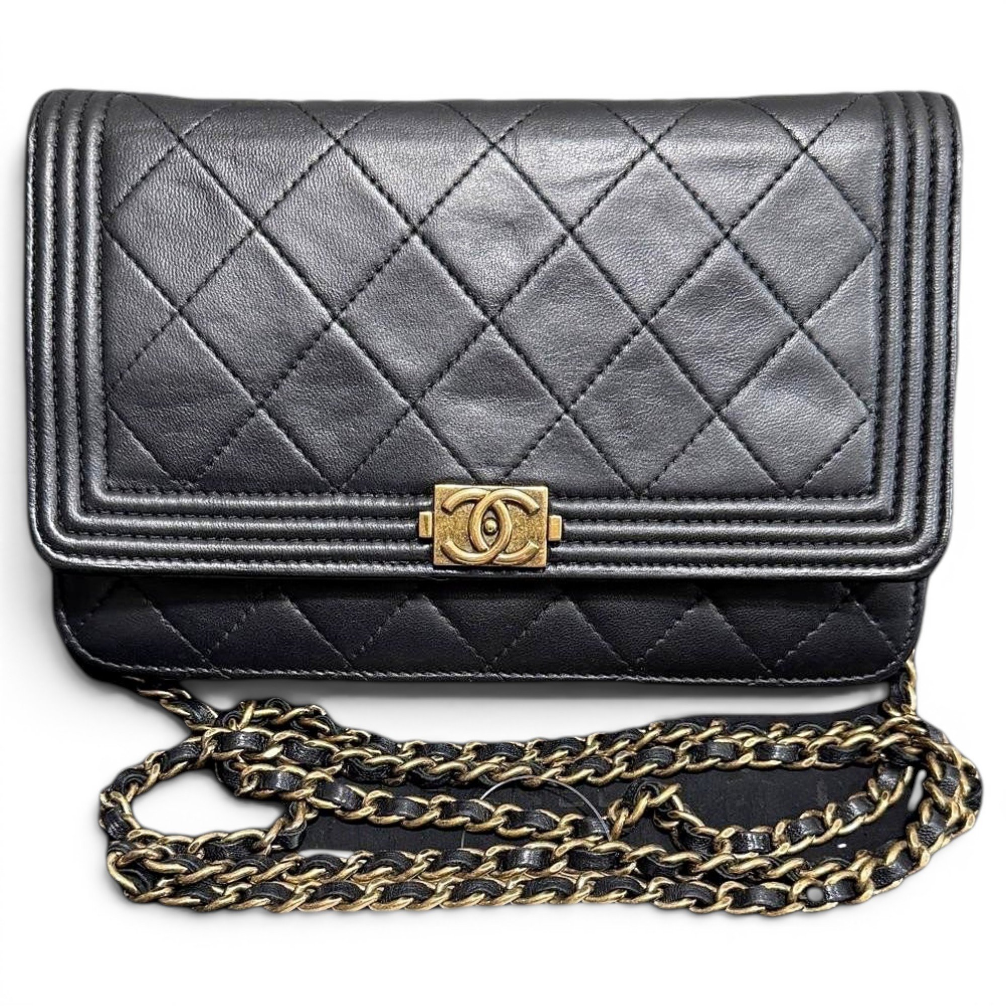 Wallet On Chain Boy leather handbag