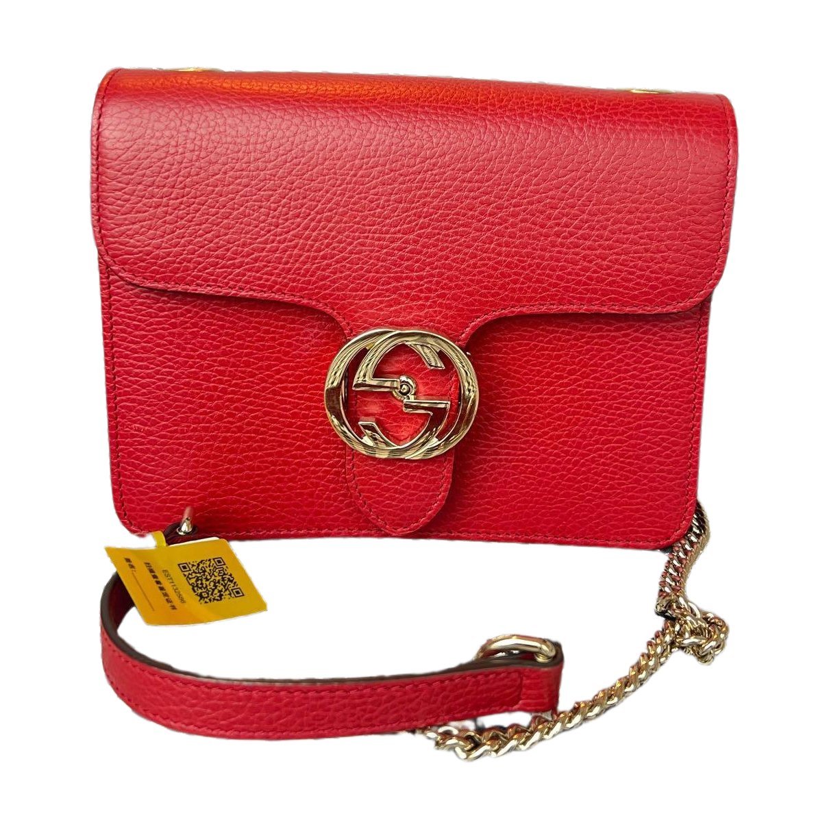 Interlocking leather handbag