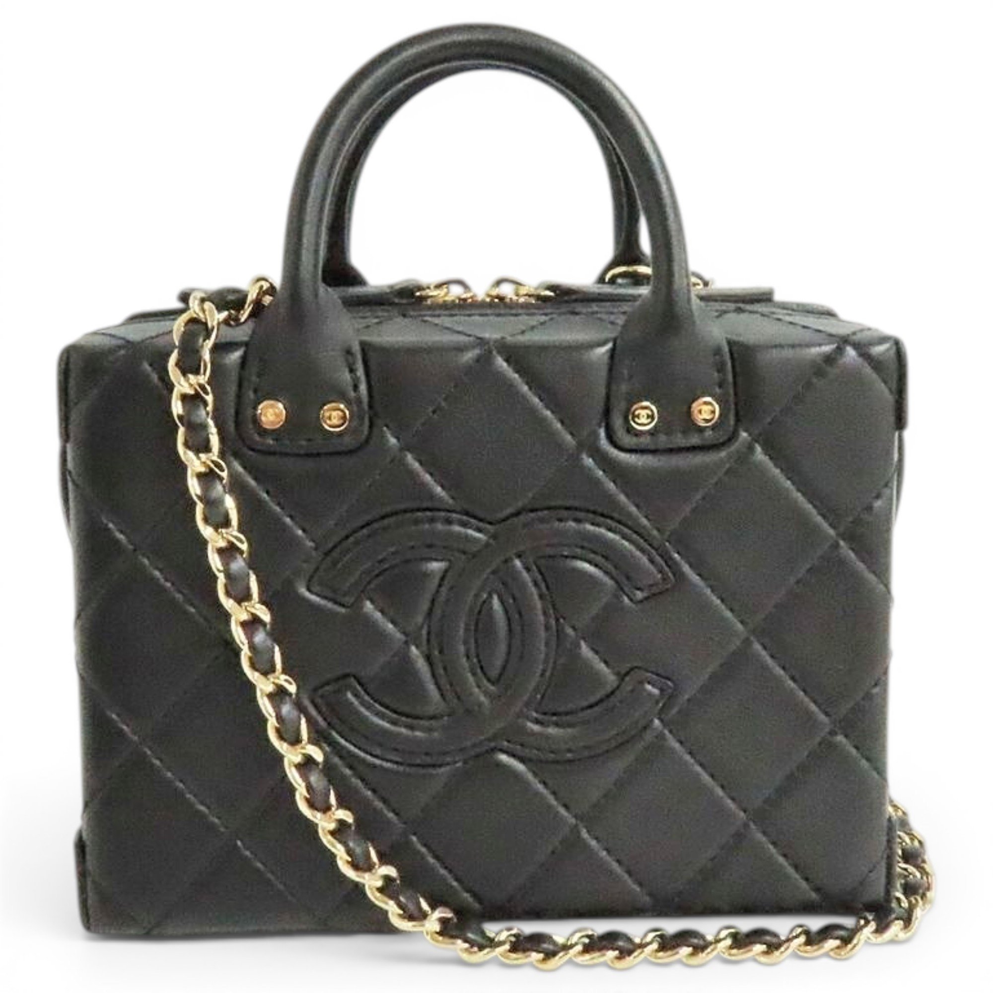 Vanity leather handbag