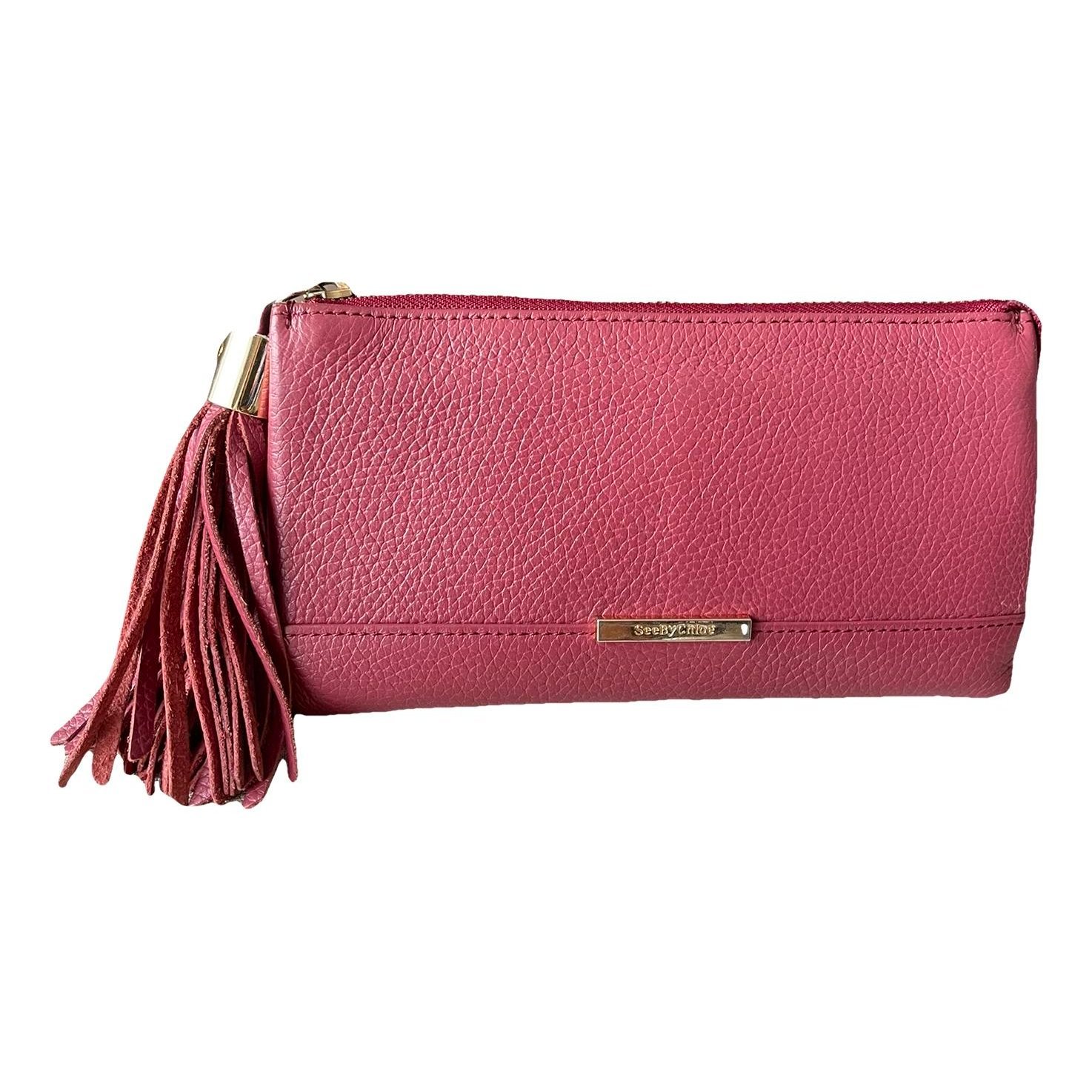 Leather clutch bag