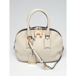 Burberry Burberry Stone White Grained Leather Small Orchard Satchel Bag