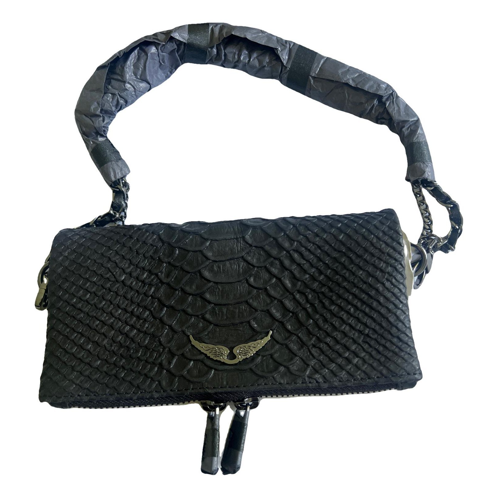 Rock leather clutch bag