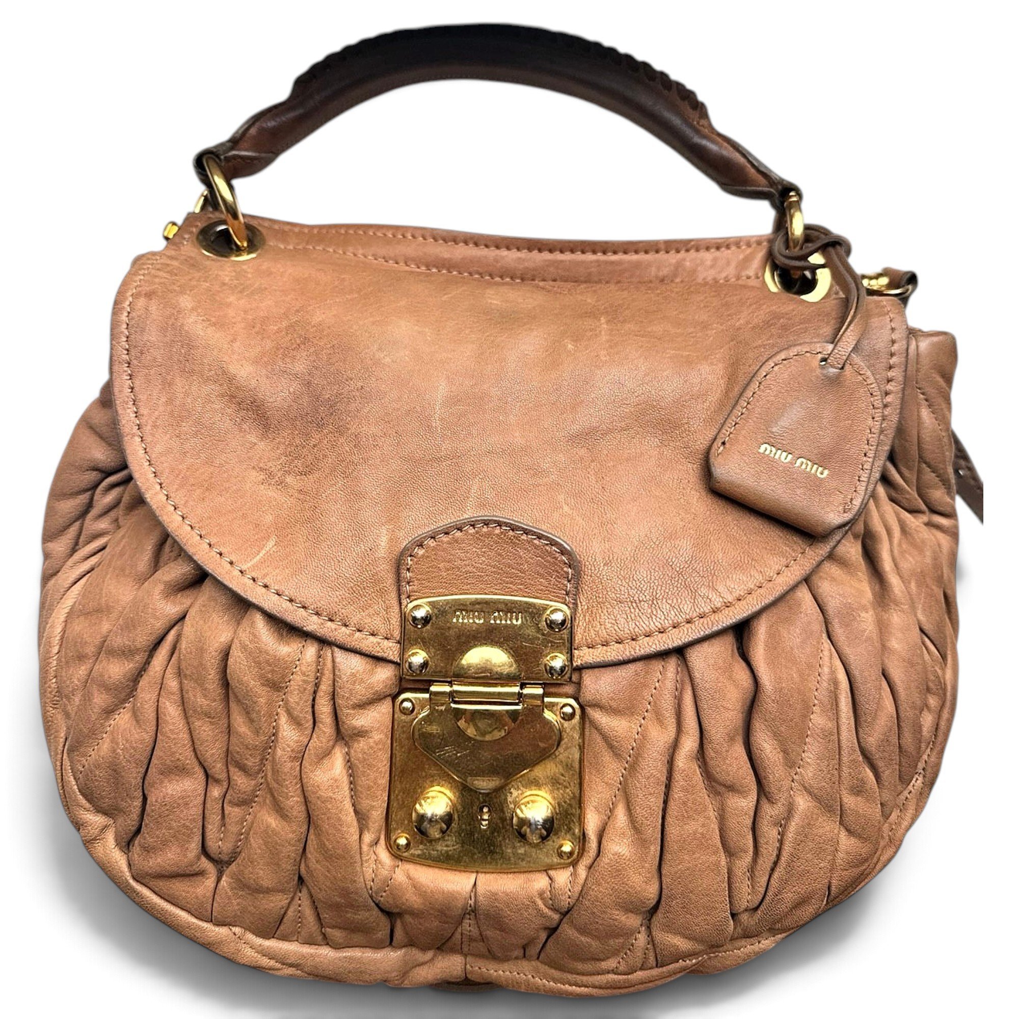 Coffer leather handbag