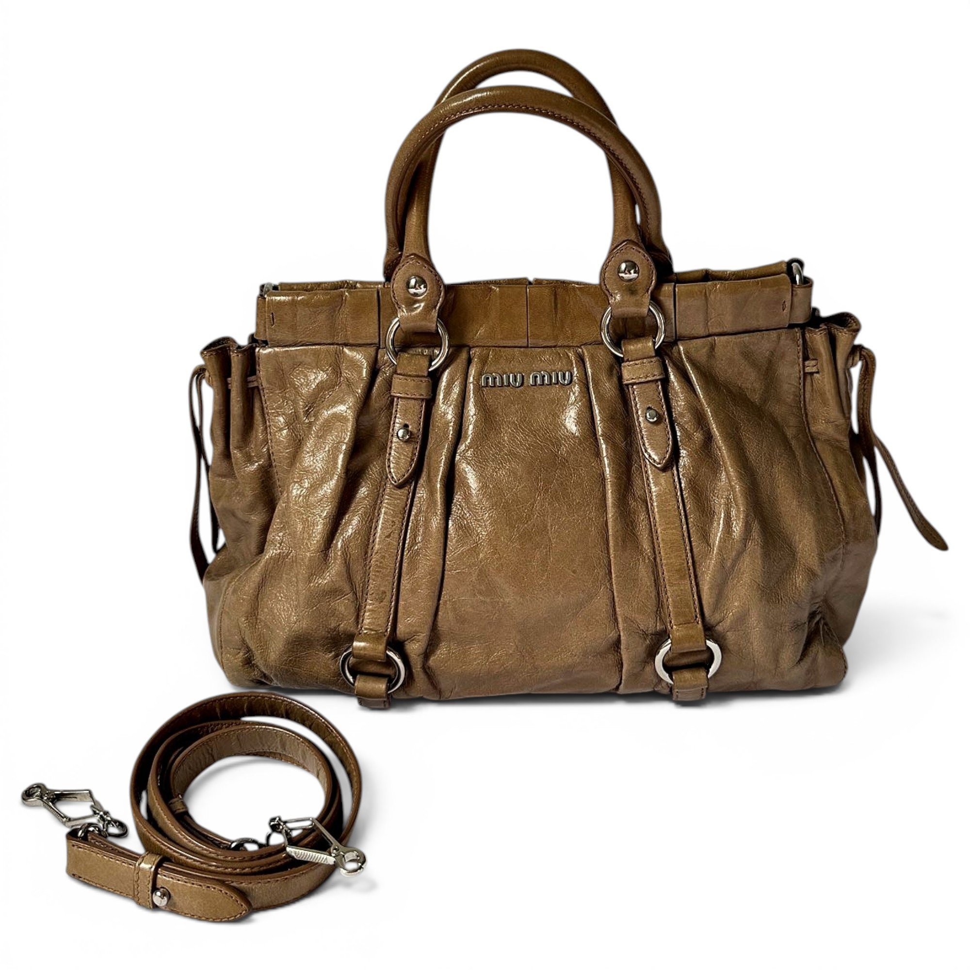 Bow bag leather handbag