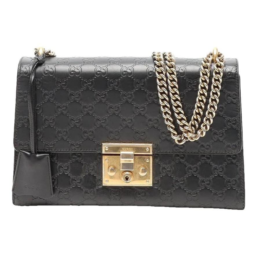 Padlock leather handbag