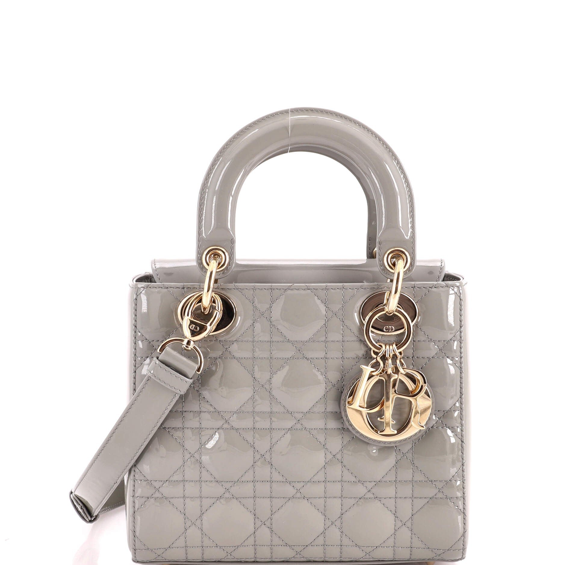 Lady Dior Bag Cannage Quilt Patent Small