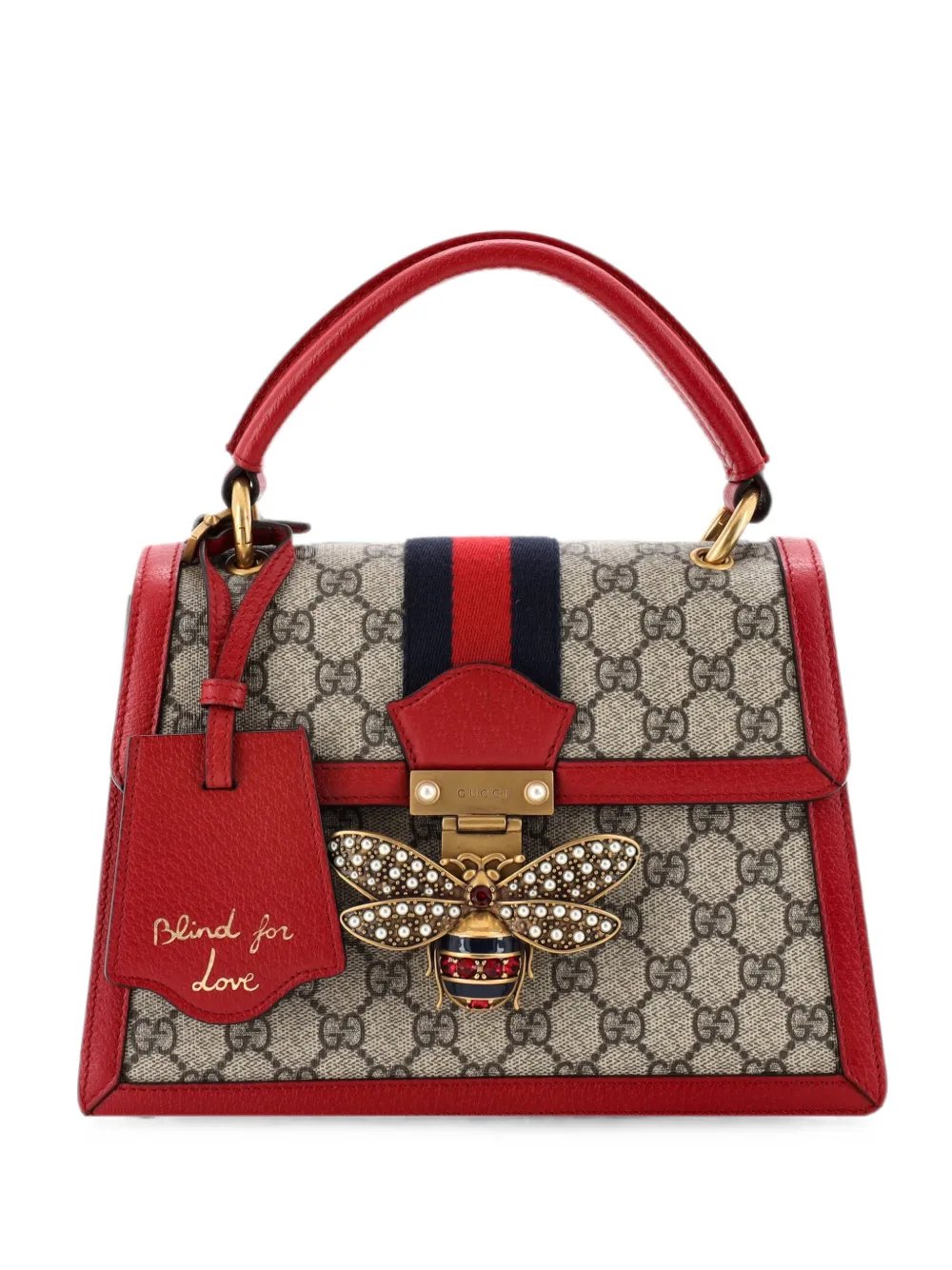 Queen Margaret Top Handle Bag GG Coated Canvas with Leather Small satchel