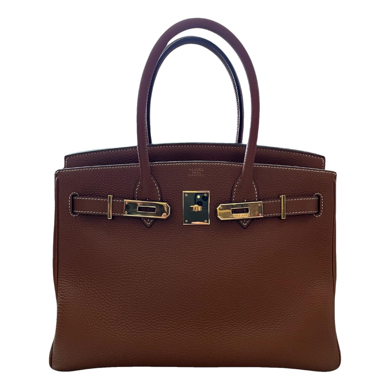 Hermes Birkin 30 Handbag Gold Togo Leather