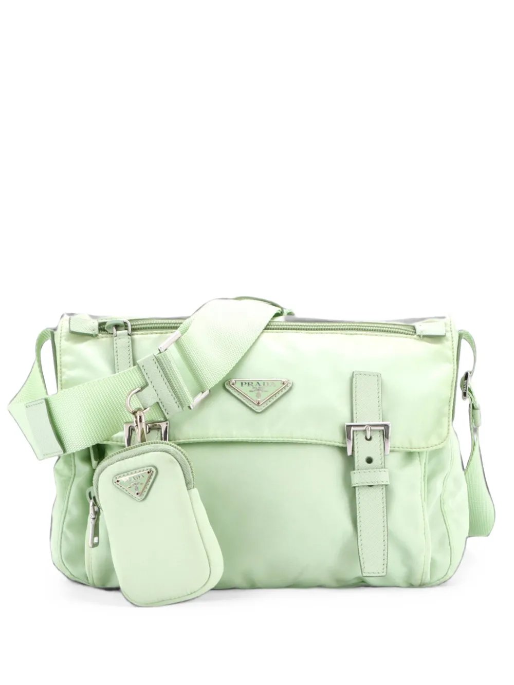 Double Buckle Flap Messenger Bag Re-Nylon Medium crossbody bag