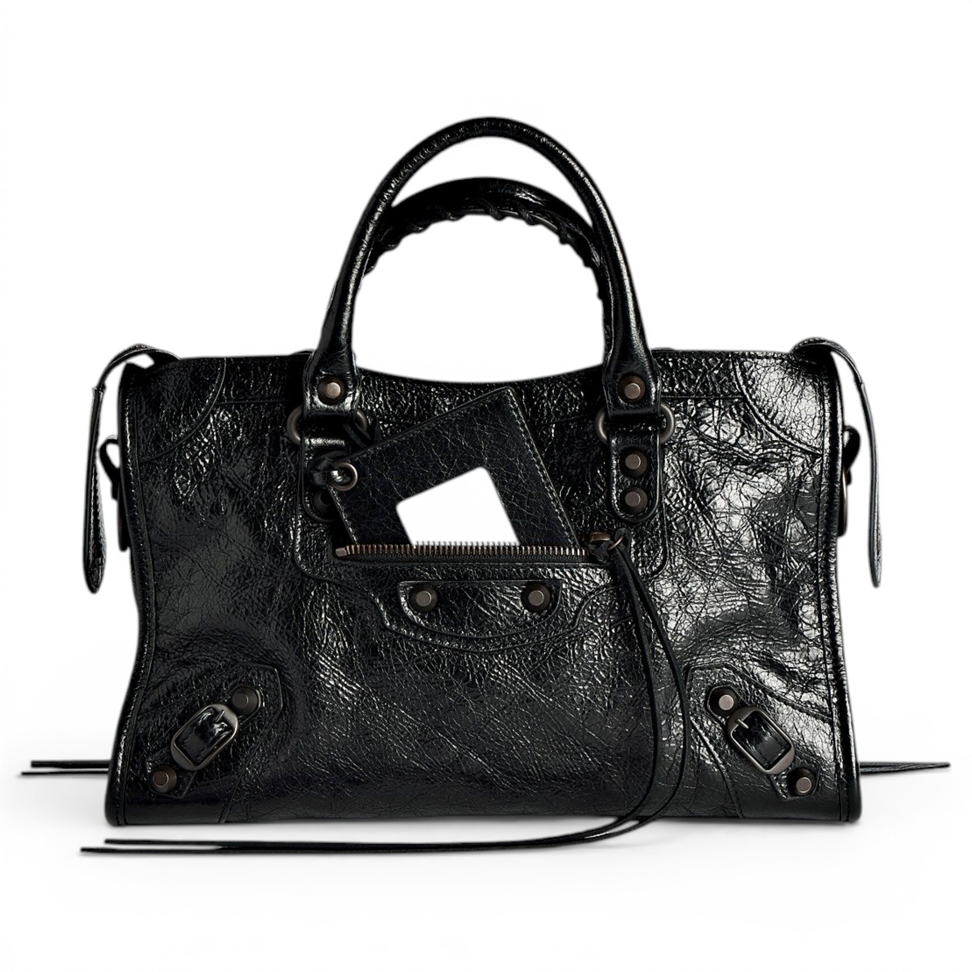 City leather handbag