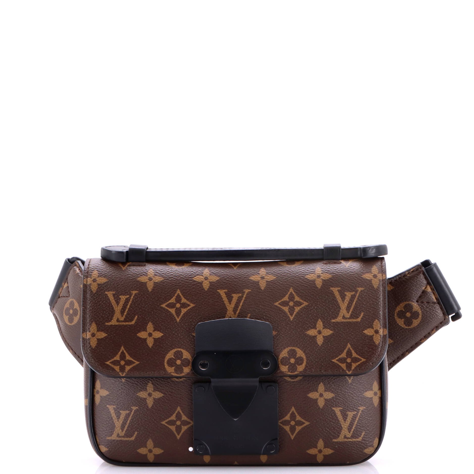 S Lock Sling Bag Macassar Monogram Canvas
