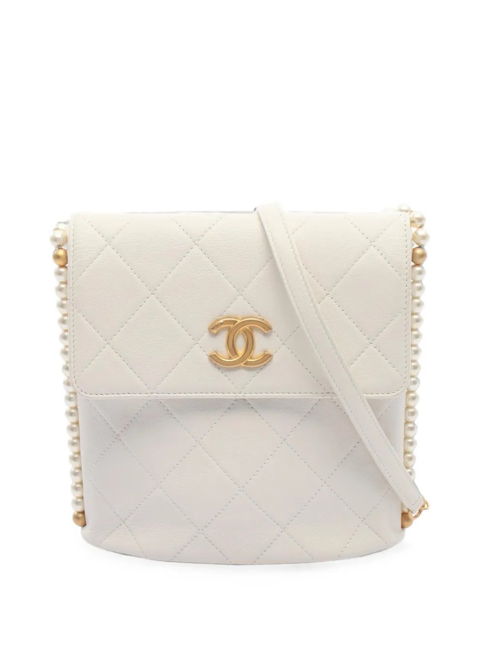 2021-2022 Matelassé faux-pearl shoulder bag