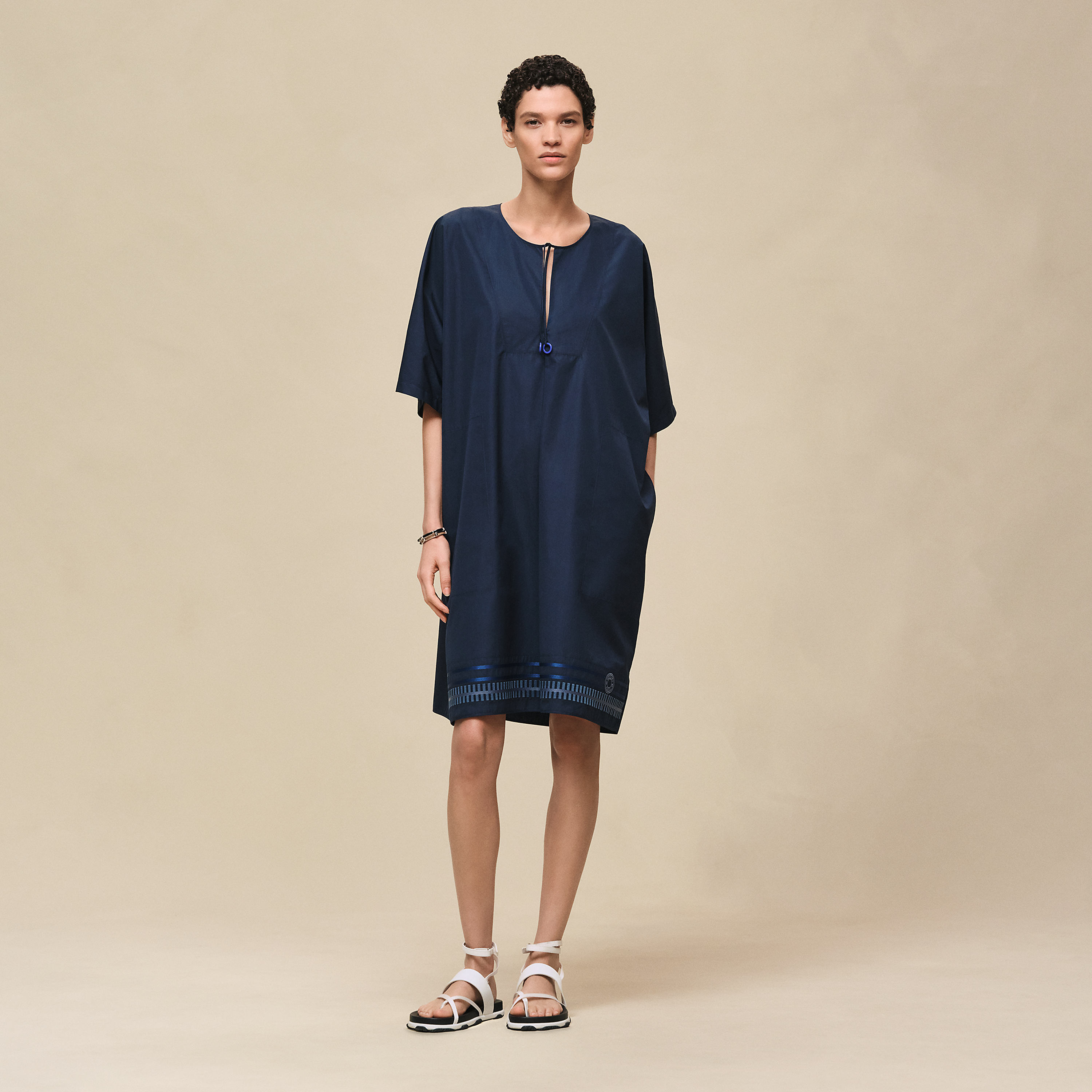 Embroidered beach caftan