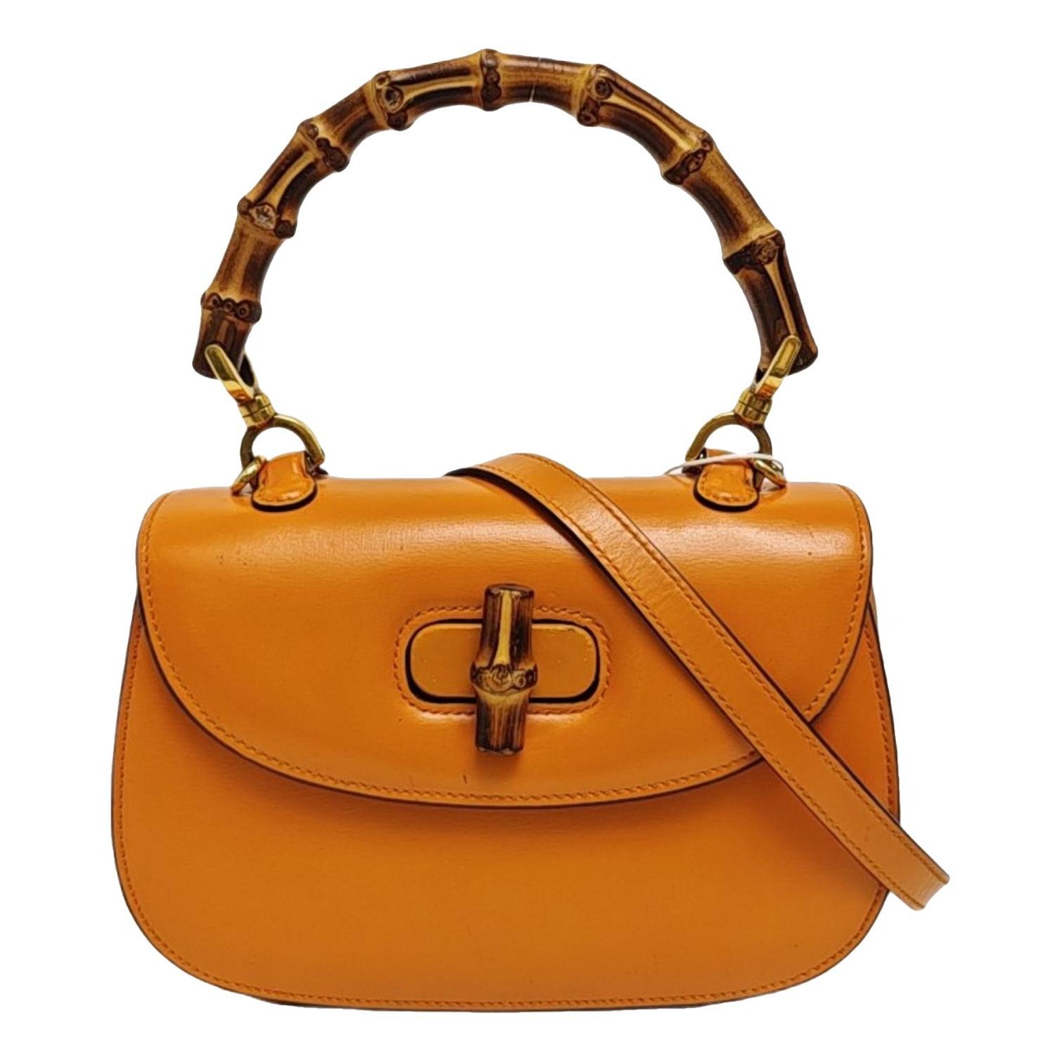 Convertible Bamboo Top Handle leather handbag