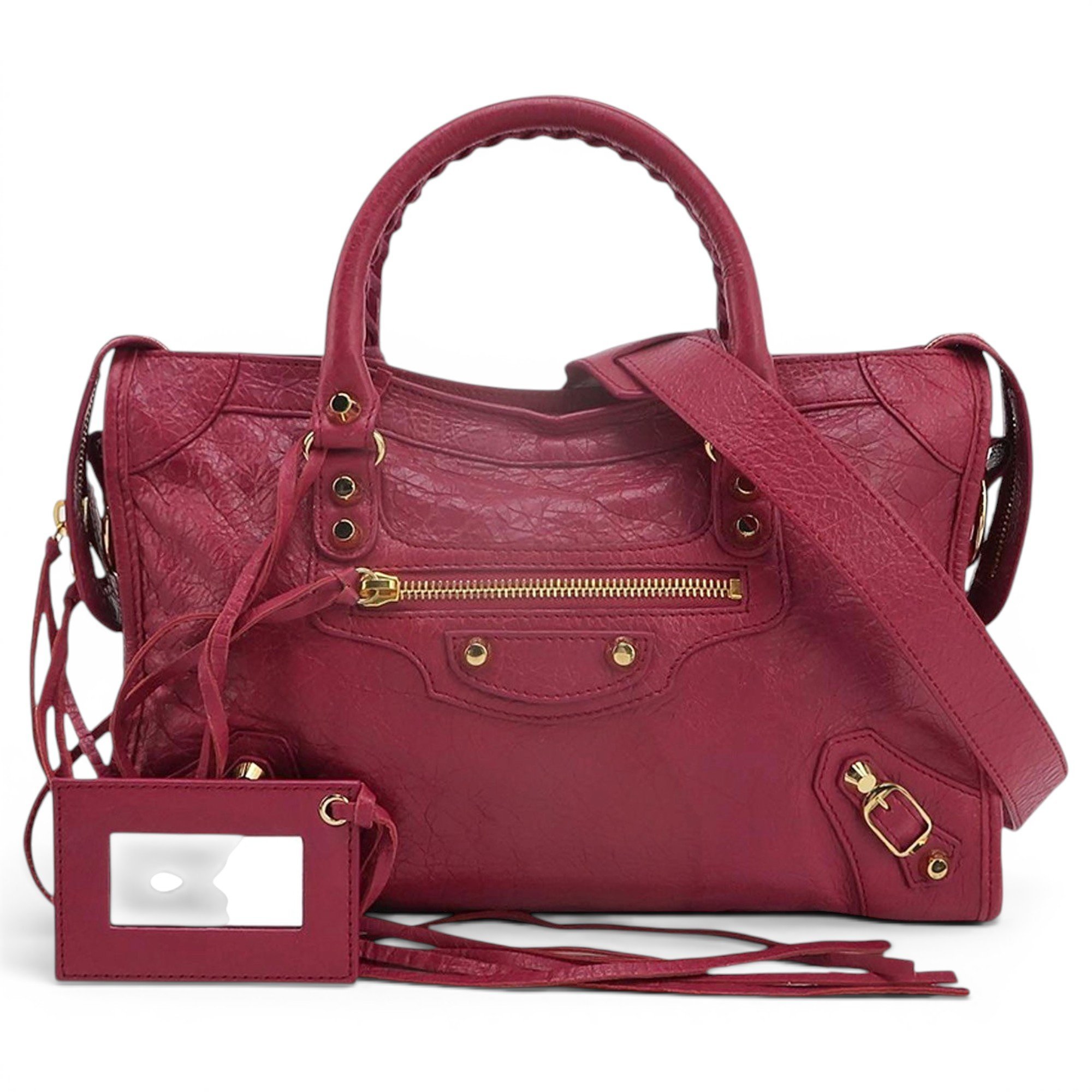City leather handbag