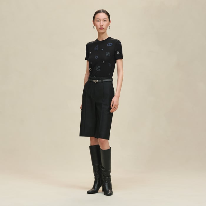 Noir "Candy Libris" Short-sleeve Sweater