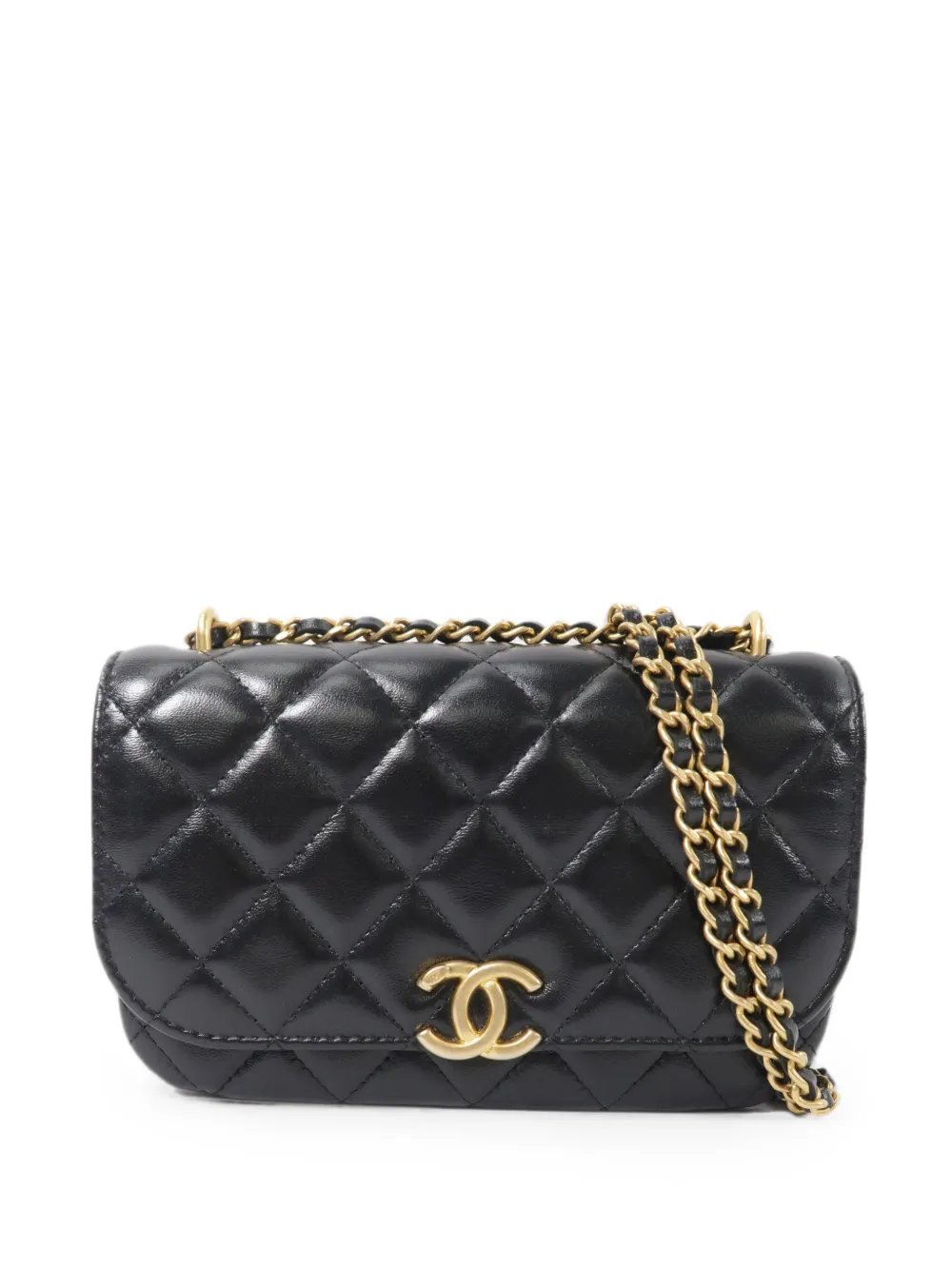 quilted CC turn-lock shoulder bag