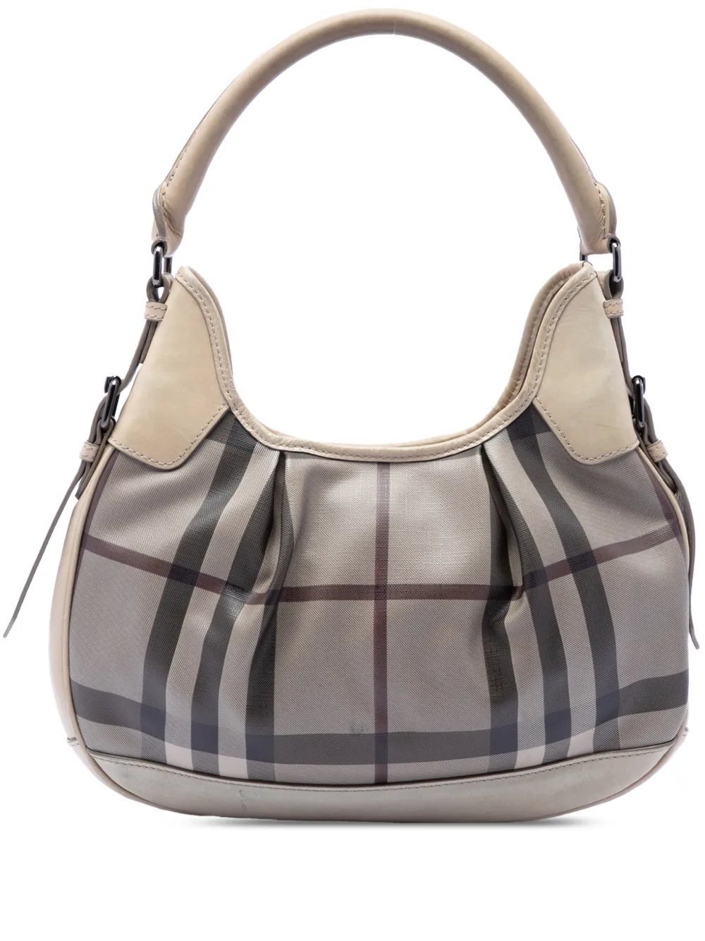 Burberry 2000-2017 Smoke Check Coated Canvas Brooklyn hobo bag