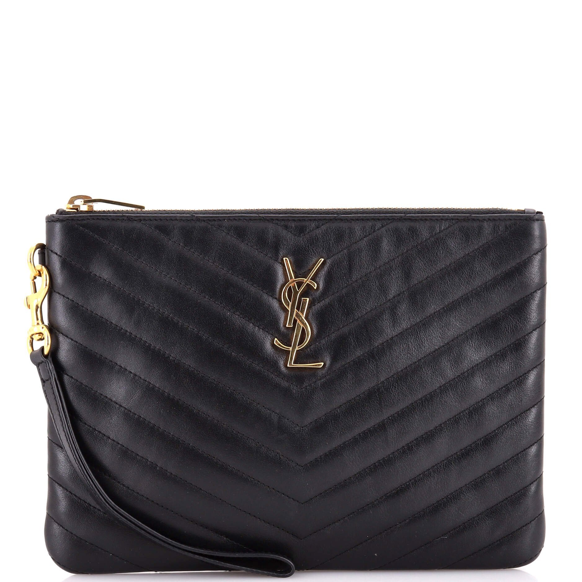 Leather clutch bag