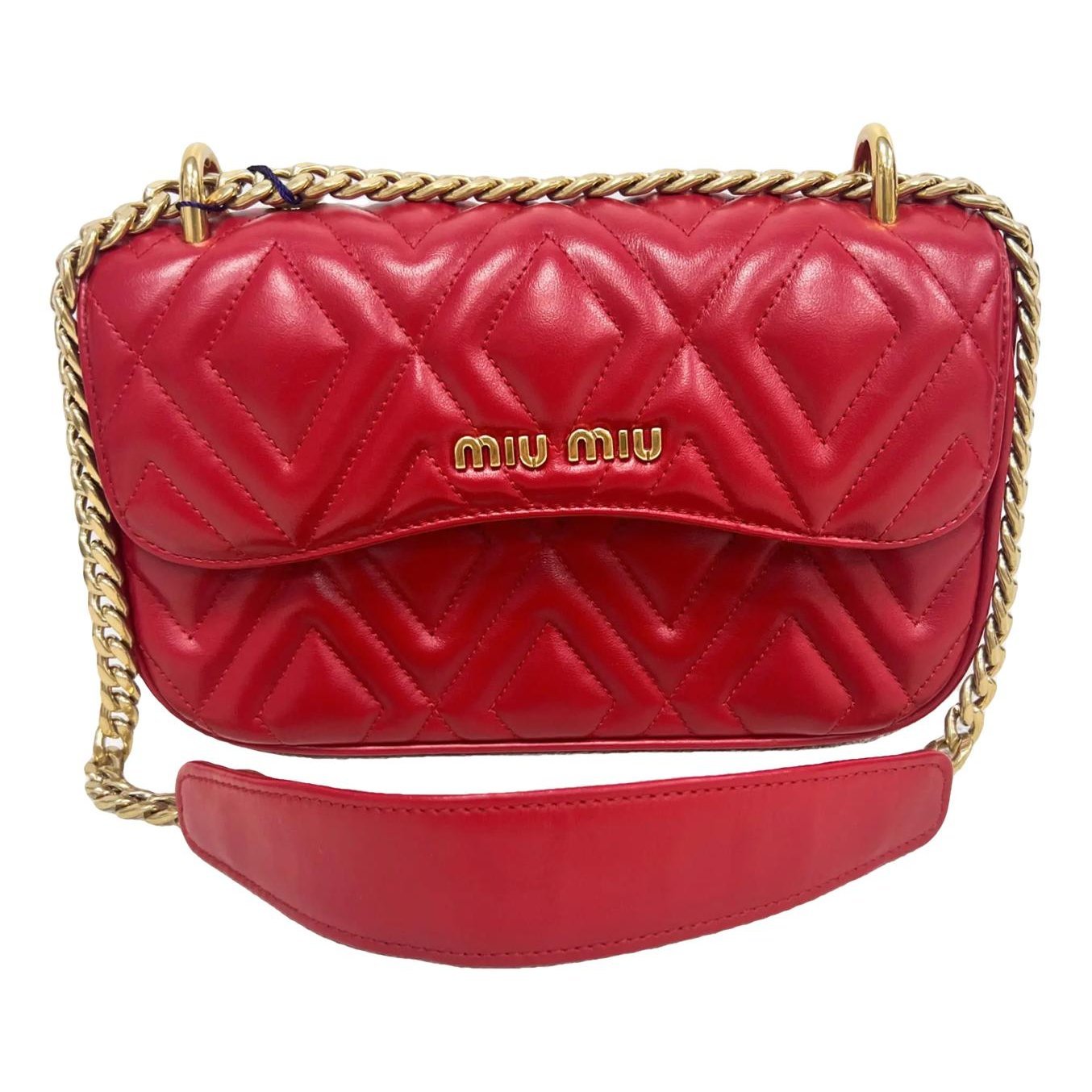 Miu Crystal leather handbag