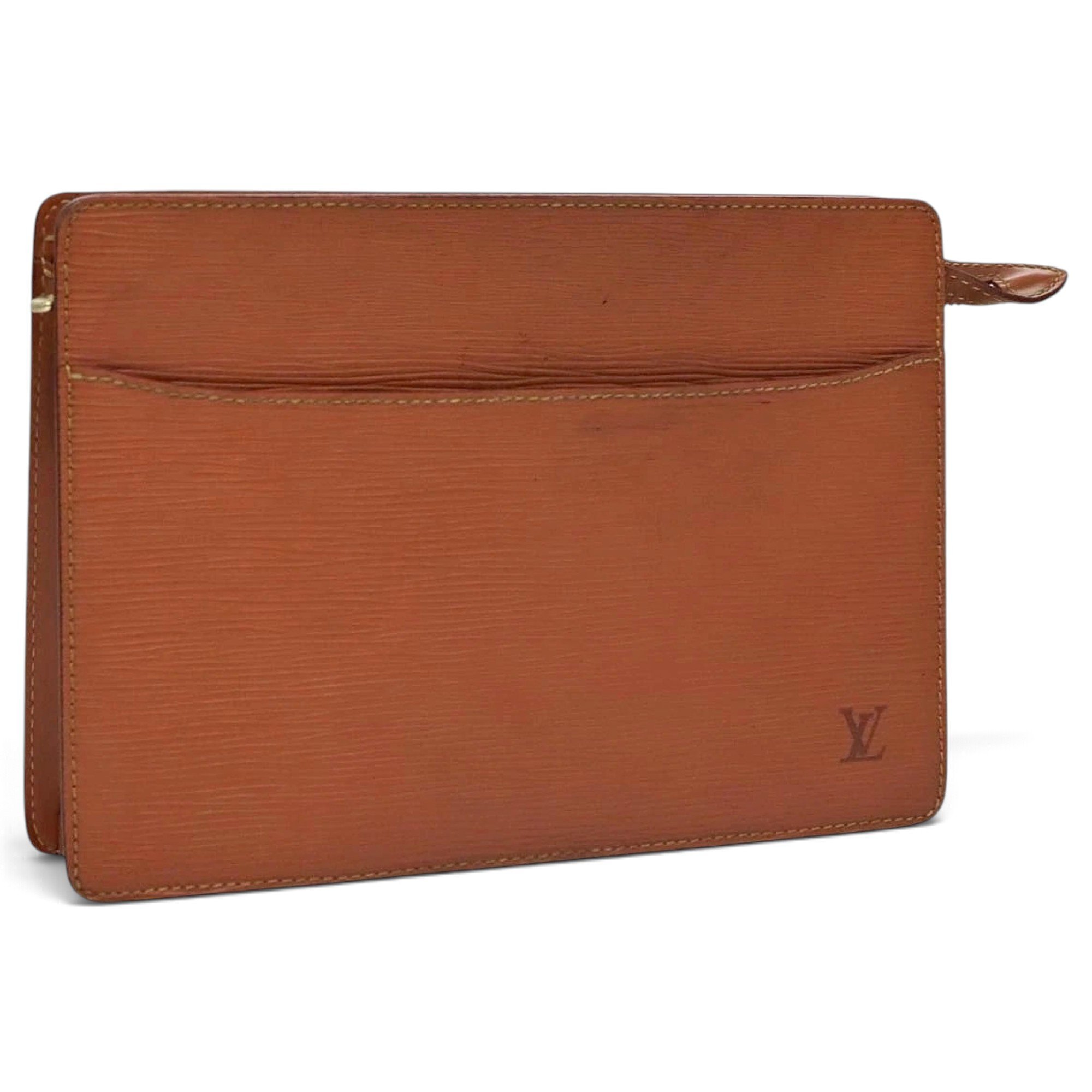 Leather clutch bag