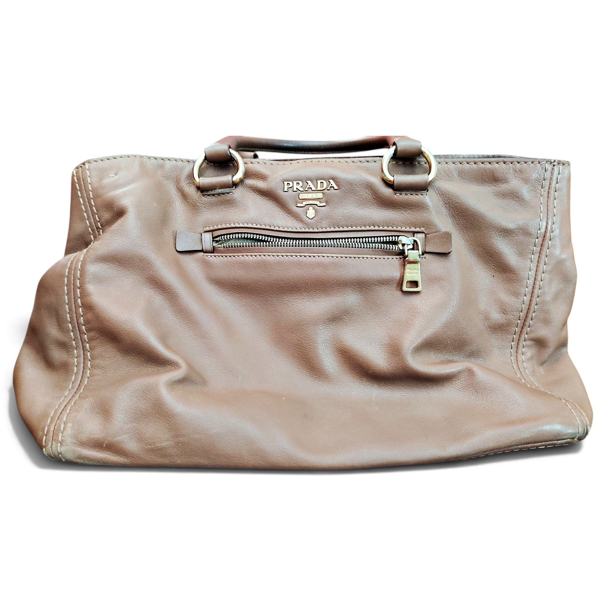 Madras leather tote