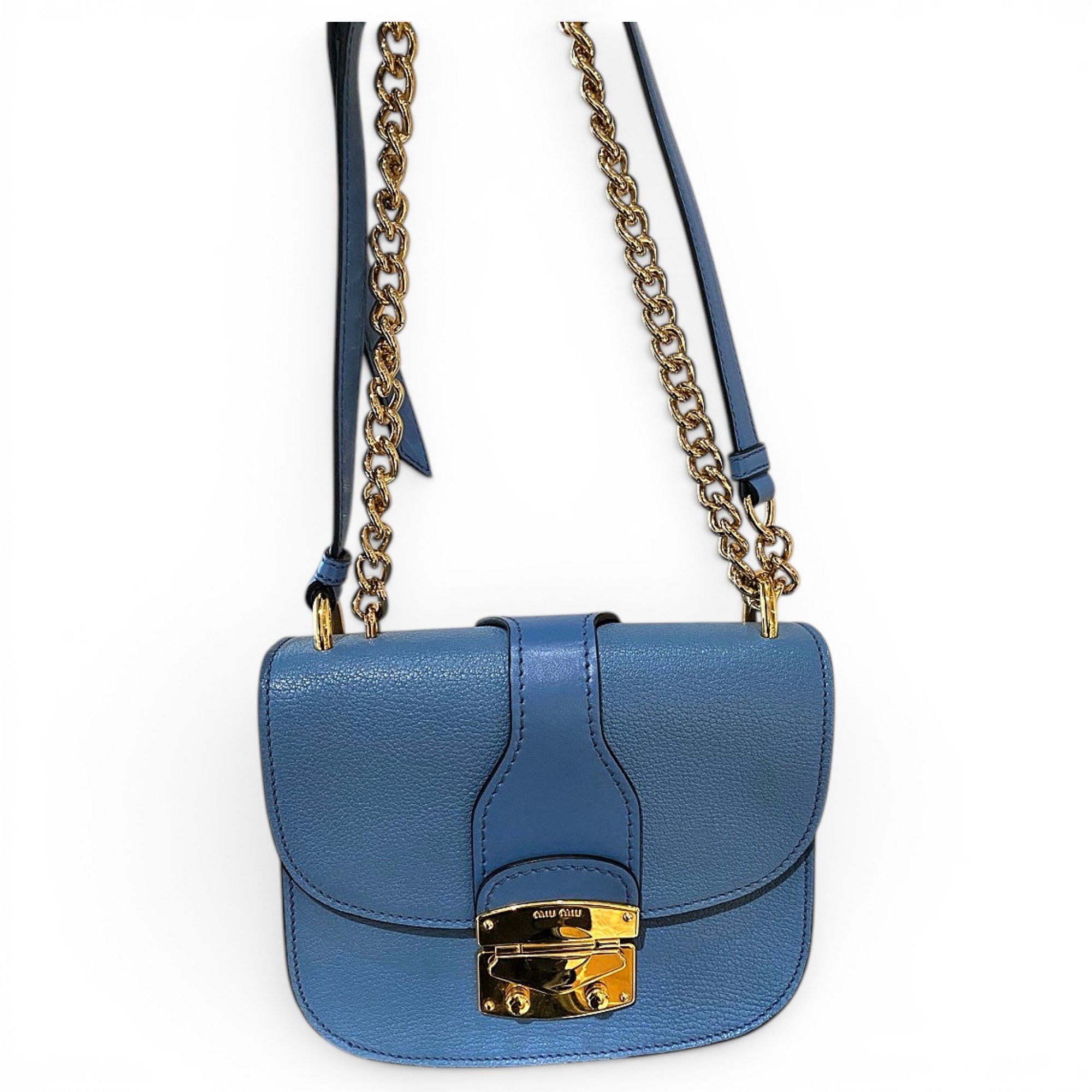 Madras leather crossbody bag