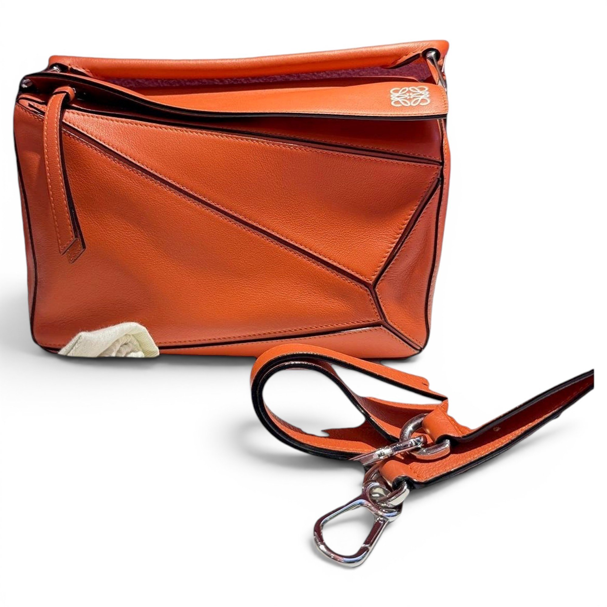 Puzzle leather handbag
